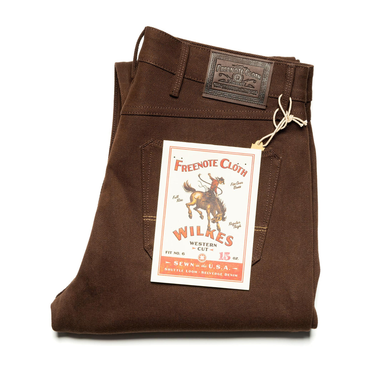 Wilkes Western 15 oz Dark Brown Selvedge Denim