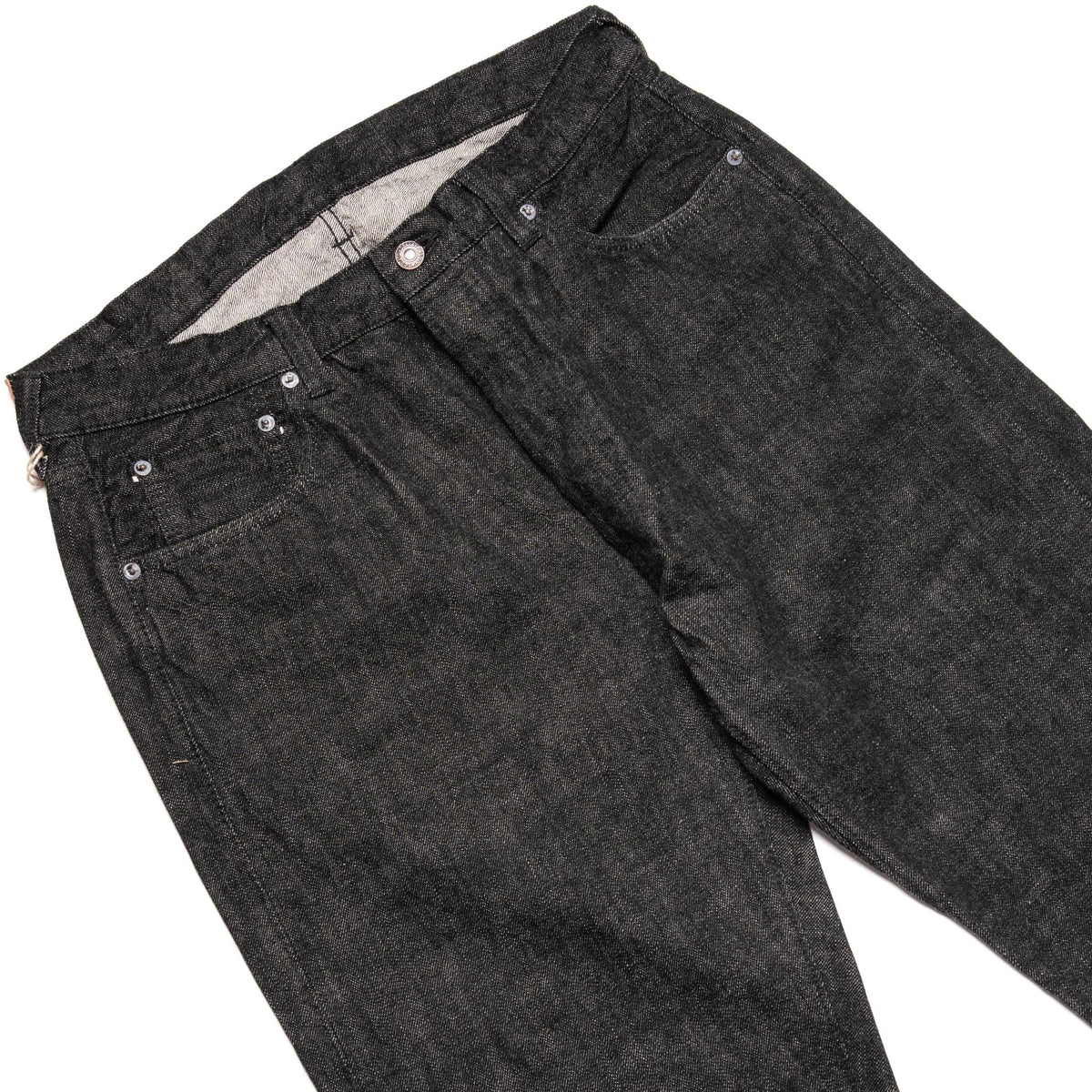 1101BK Straight 13.7oz Selvedge Denim - Black