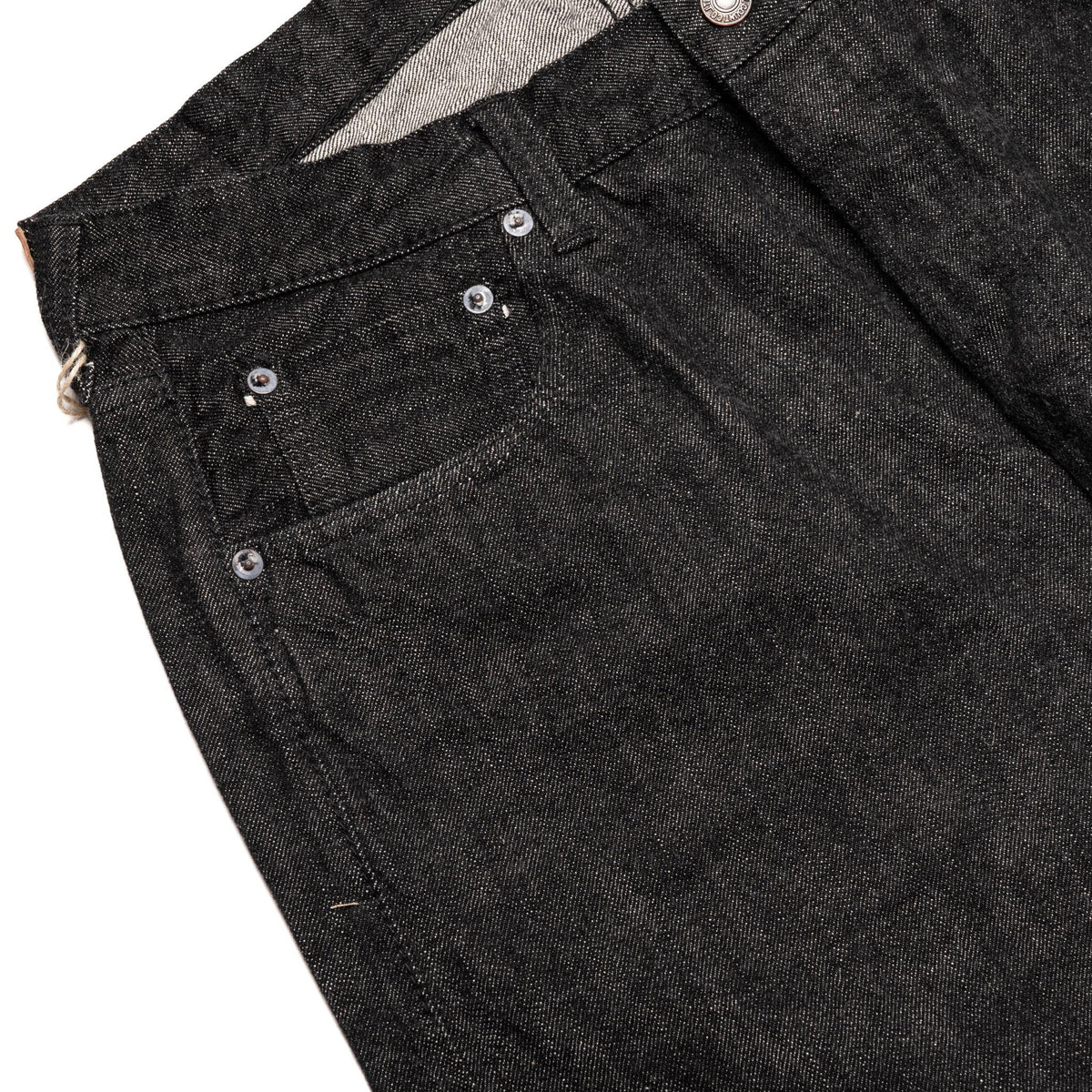 1101BK Straight 13.7oz Selvedge Denim - Black