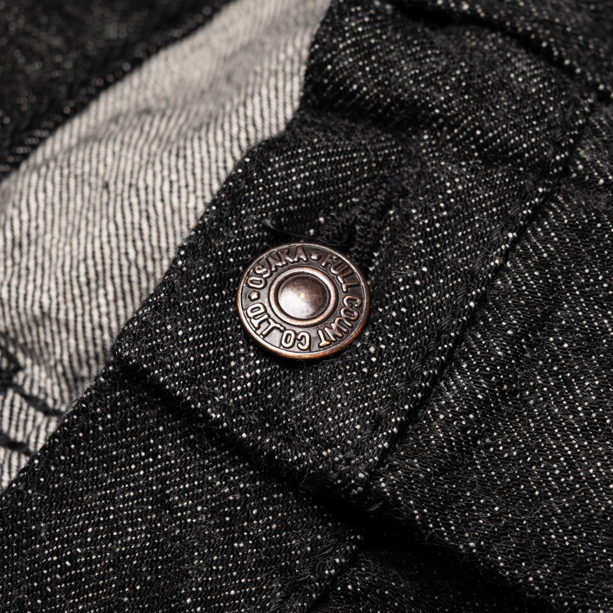 1101BK Straight 13.7oz Selvedge Denim - Black