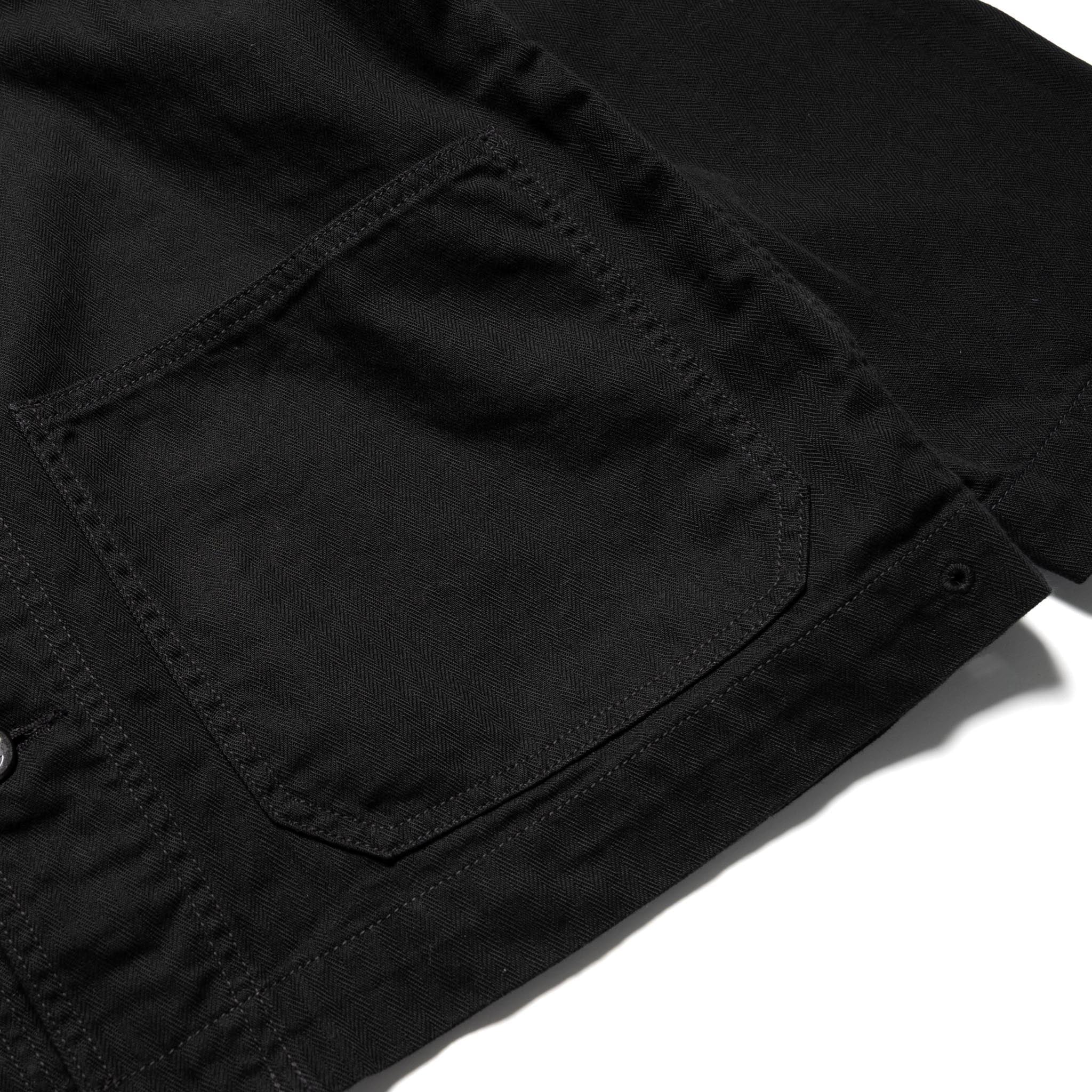 2052-2 USN Shawl Collar Herringbone Coverall - Black