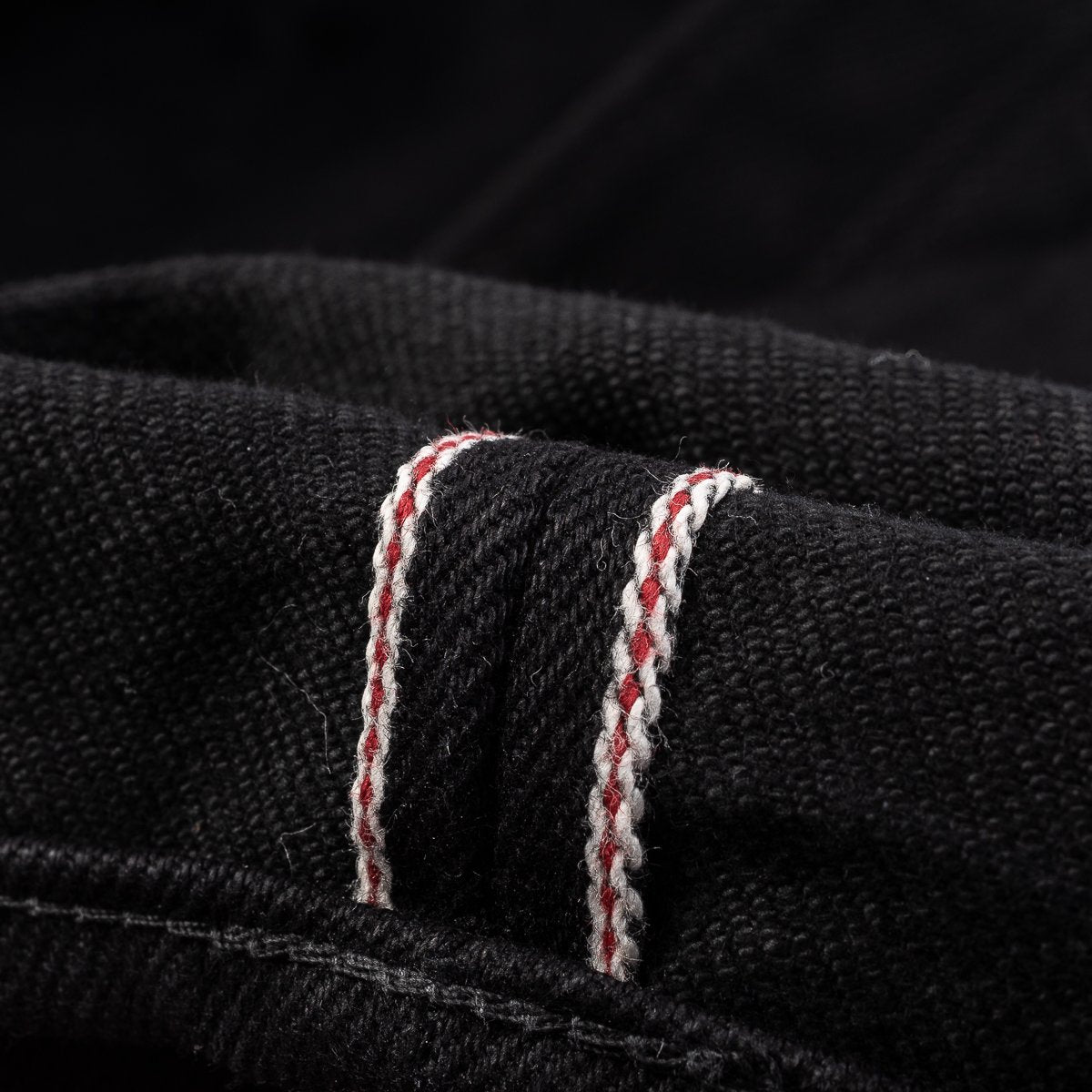 IH-888S-SBG 21oz Selvedge Denim Medium High Rise Tapered Cut Jeans  Superblack Fades To Grey Selvedge ID