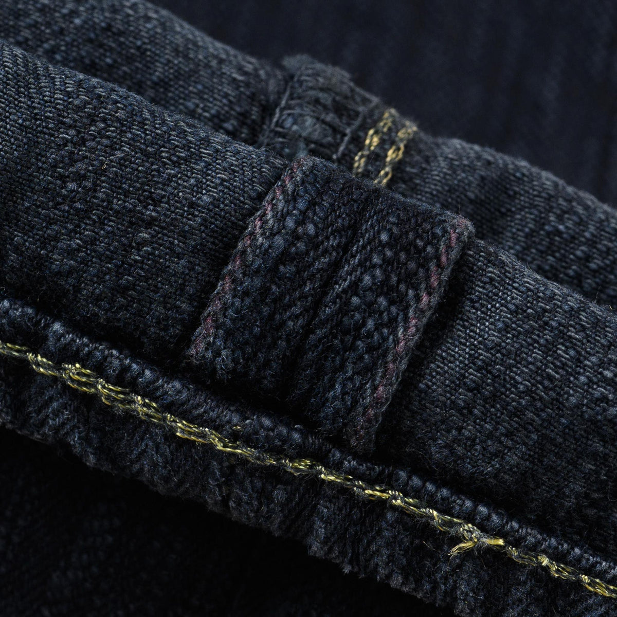 IH-888S-SLBod 16oz Slubby Selvedge Denim Relaxed Tapered Cut Jeans - Indigo Overdyed Black