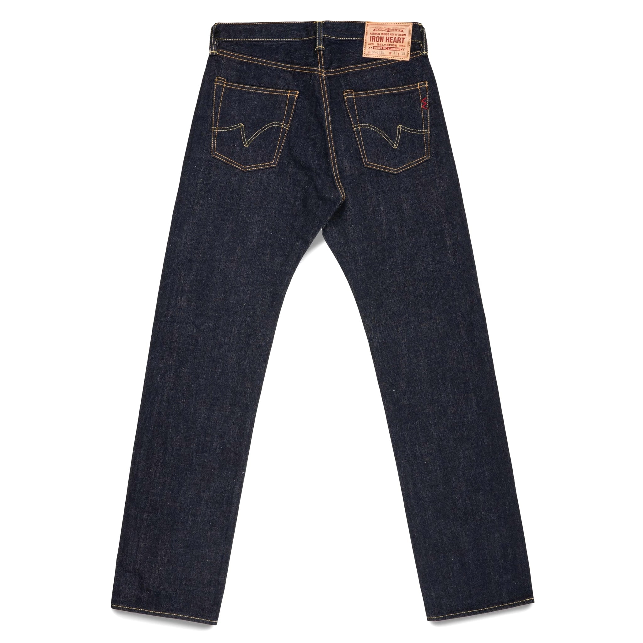IH-634N 17oz Selvedge Denim Straight Cut Jeans - Natural Indigo