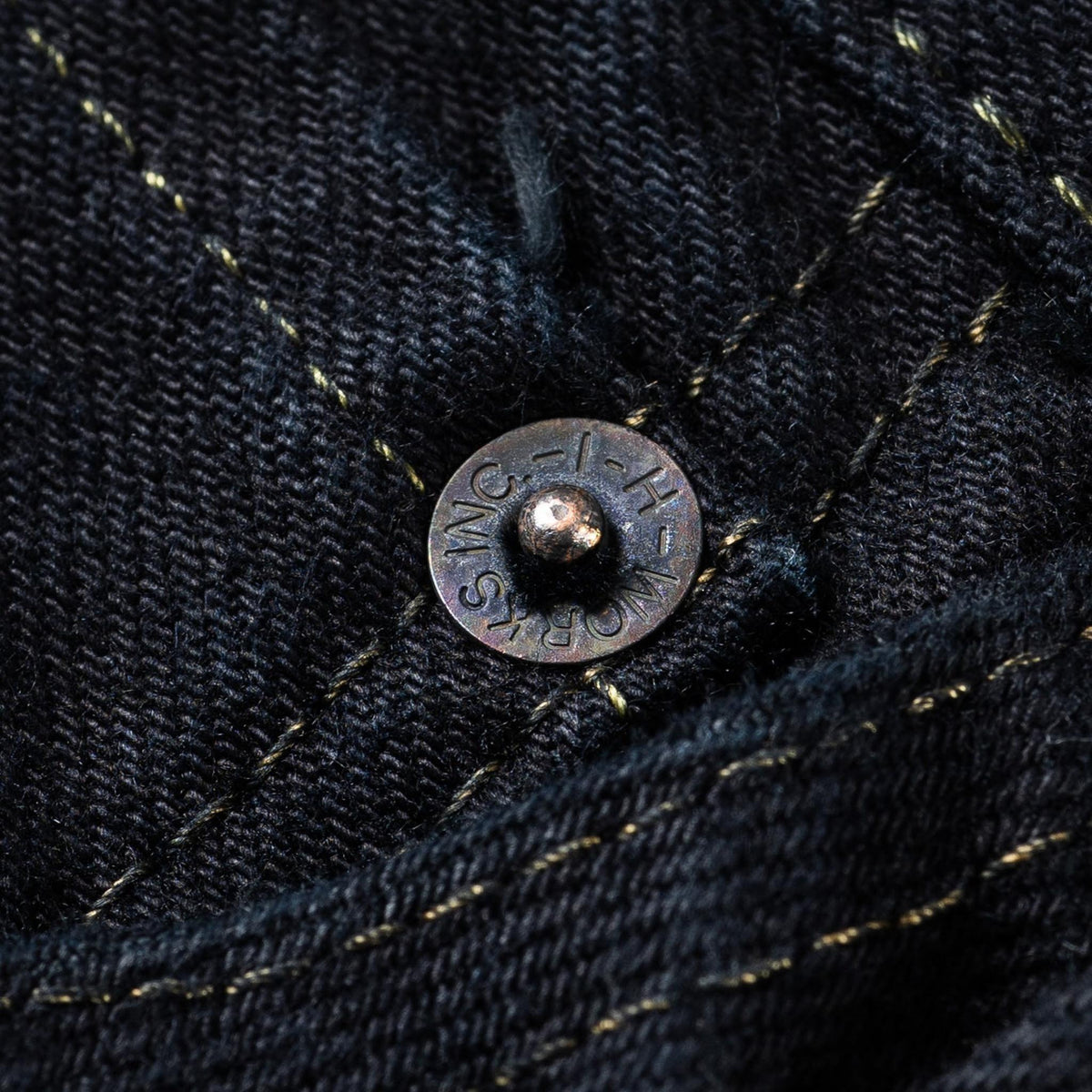 IH-634S-142od 14oz Selvedge Denim Straight Cut Jeans - Indigo Overdyed Black