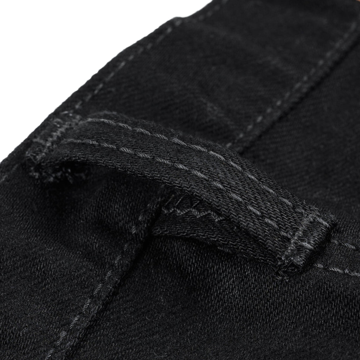 IH-666S-142bb 14oz Selvedge Denim Slim Straight Cut Jeans - Black/Black
