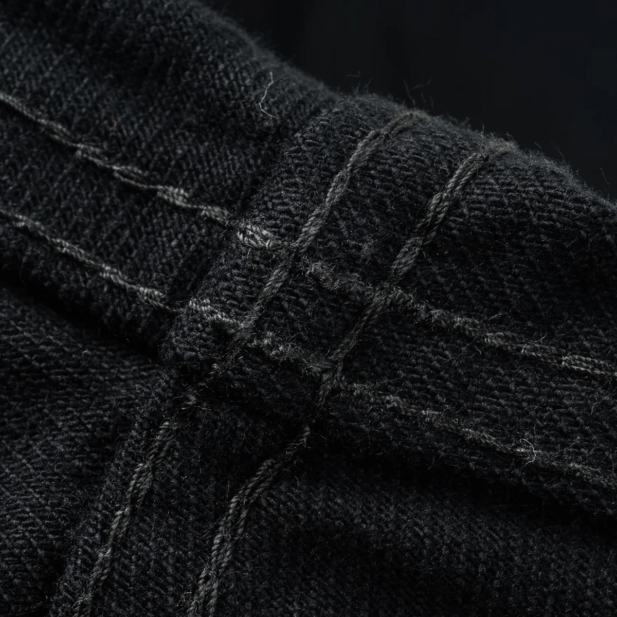 IHSH-218-BLK 12oz Selvedge Denim Western Shirt "The Johnny Cash III" - Black