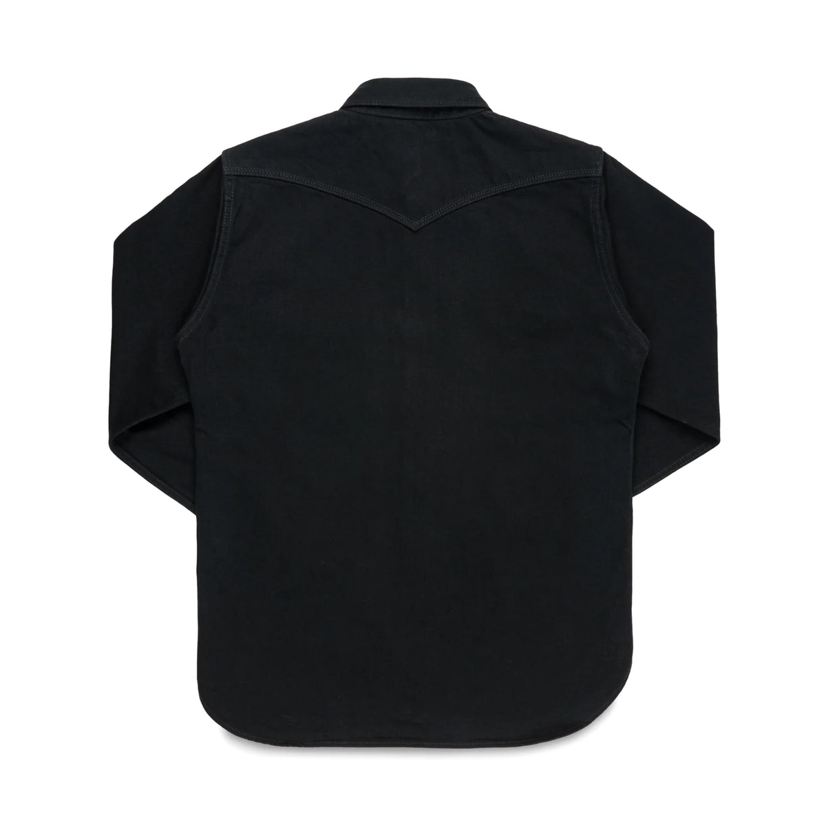 IHSH-218-BLK 12oz Selvedge Denim Western Shirt "The Johnny Cash III" - Black