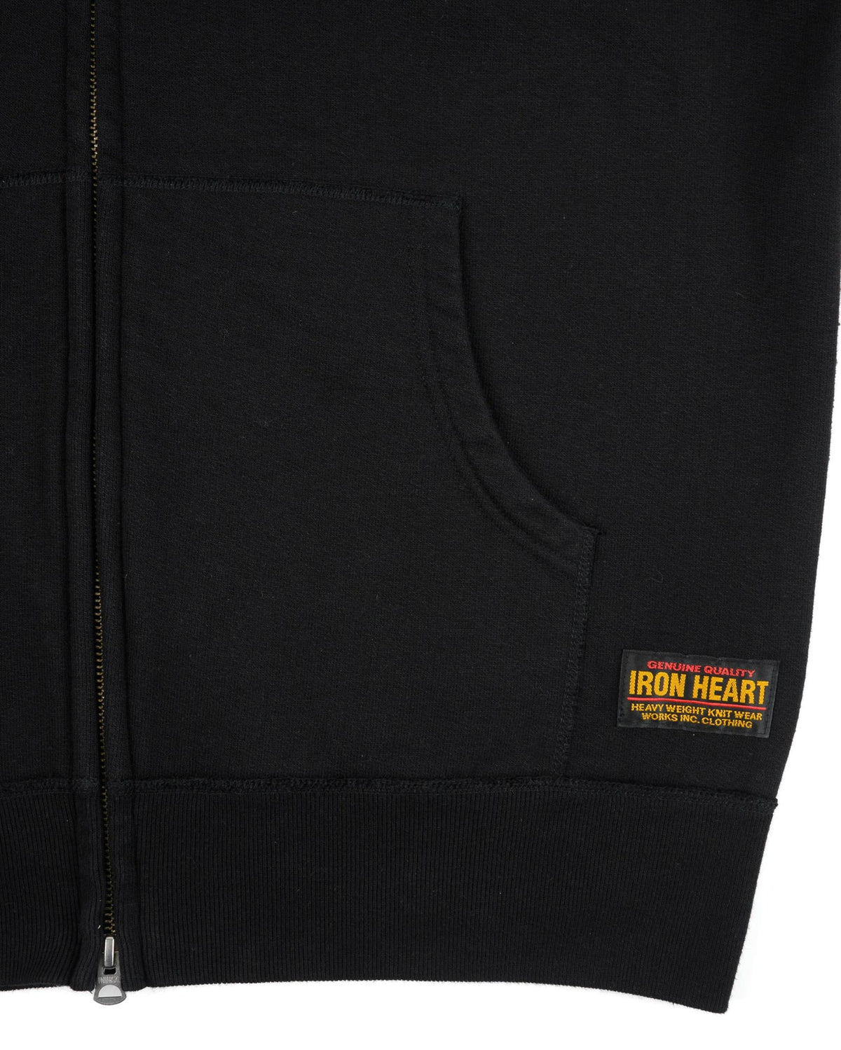 IHSW-82L-BLK 14oz Ultra Heavyweight Loopwheel Cotton Zip Up Hoodie - Black