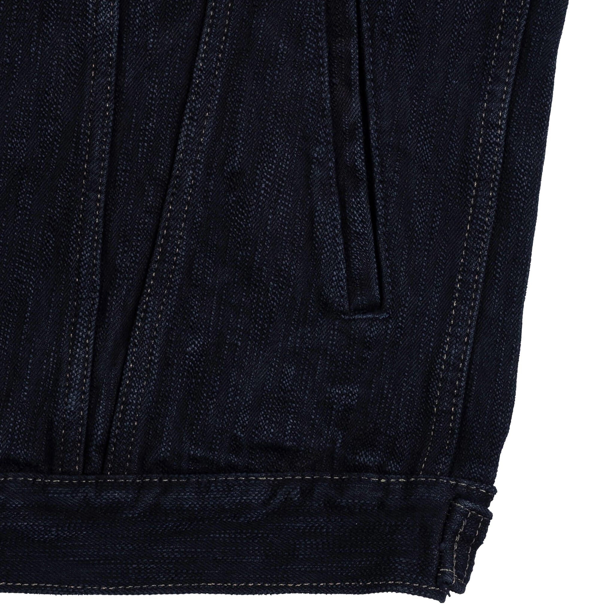 IH-526J-SLBod 16oz Slubby Selvedge Denim Type III Jacket - Indigo Overdyed Black