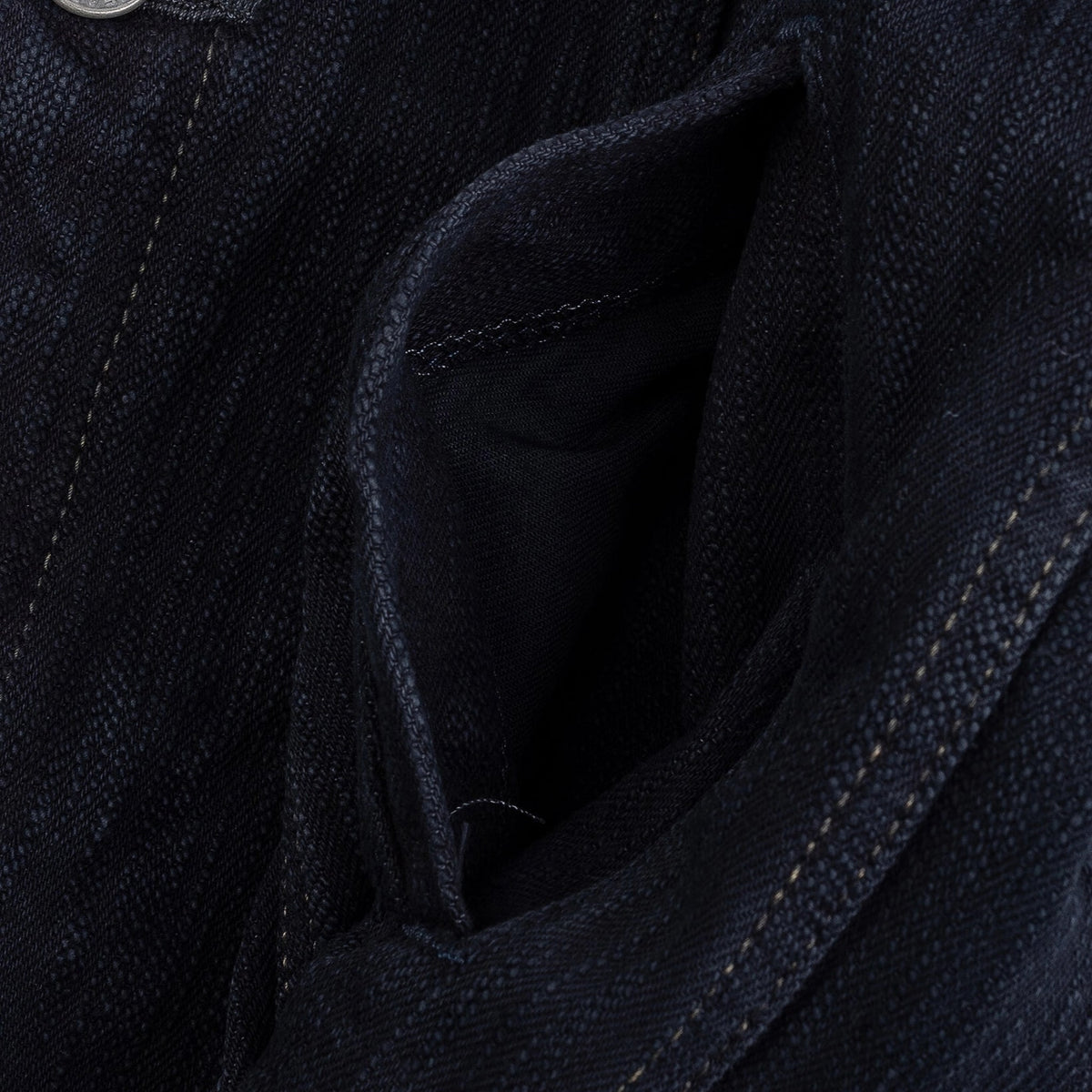 IH-526J-SLBod 16oz Slubby Selvedge Denim Type III Jacket - Indigo Overdyed Black
