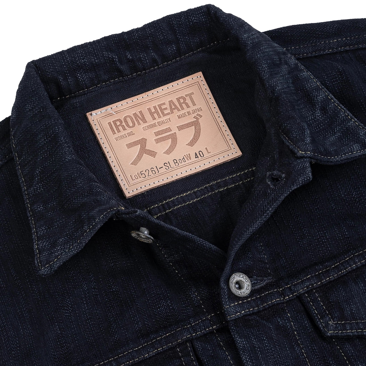 IH-526J-SLBod 16oz Slubby Selvedge Denim Type III Jacket - Indigo Overdyed Black