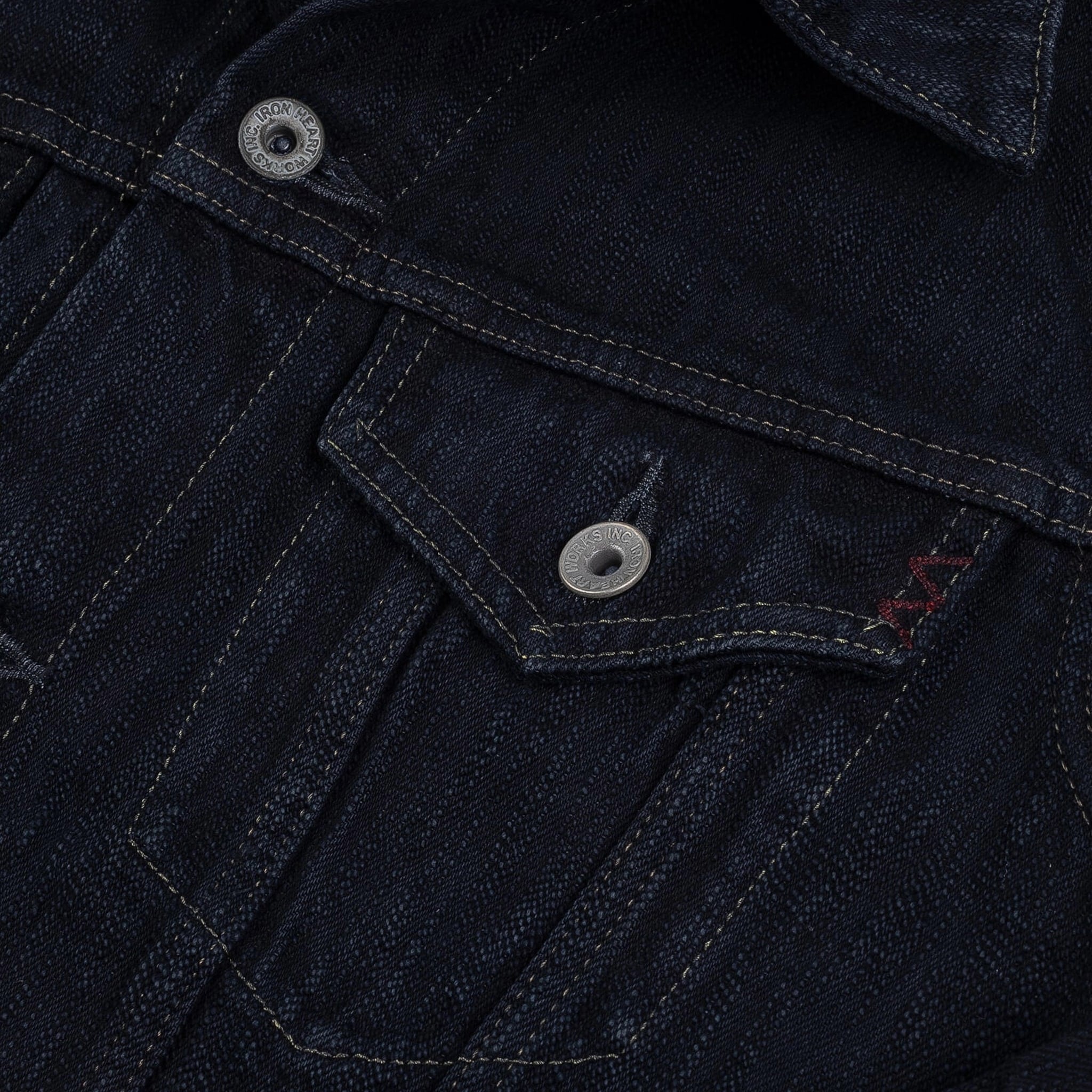 IH-526J-SLBod 16oz Slubby Selvedge Denim Type III Jacket - Indigo Overdyed Black