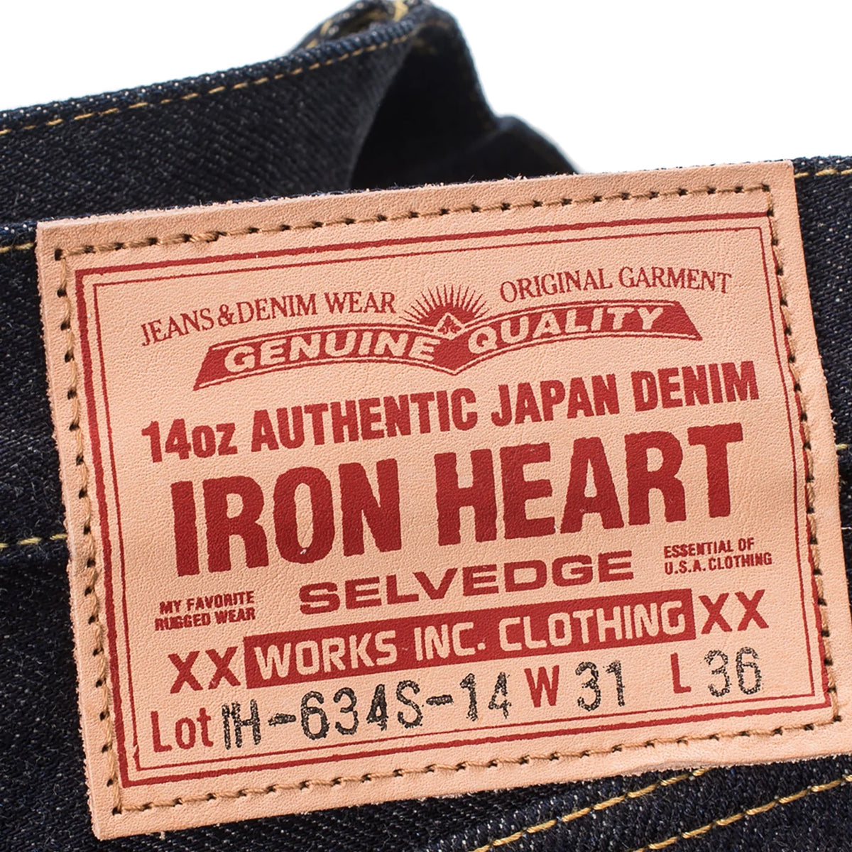 IH-634S-142 14oz Selvedge Denim Straight Cut Jeans - Indigo