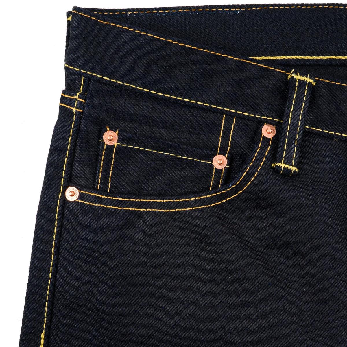IH-666-XHSib 25oz Selvedge Denim Slim Straight Cut Jeans - Indigo/Black