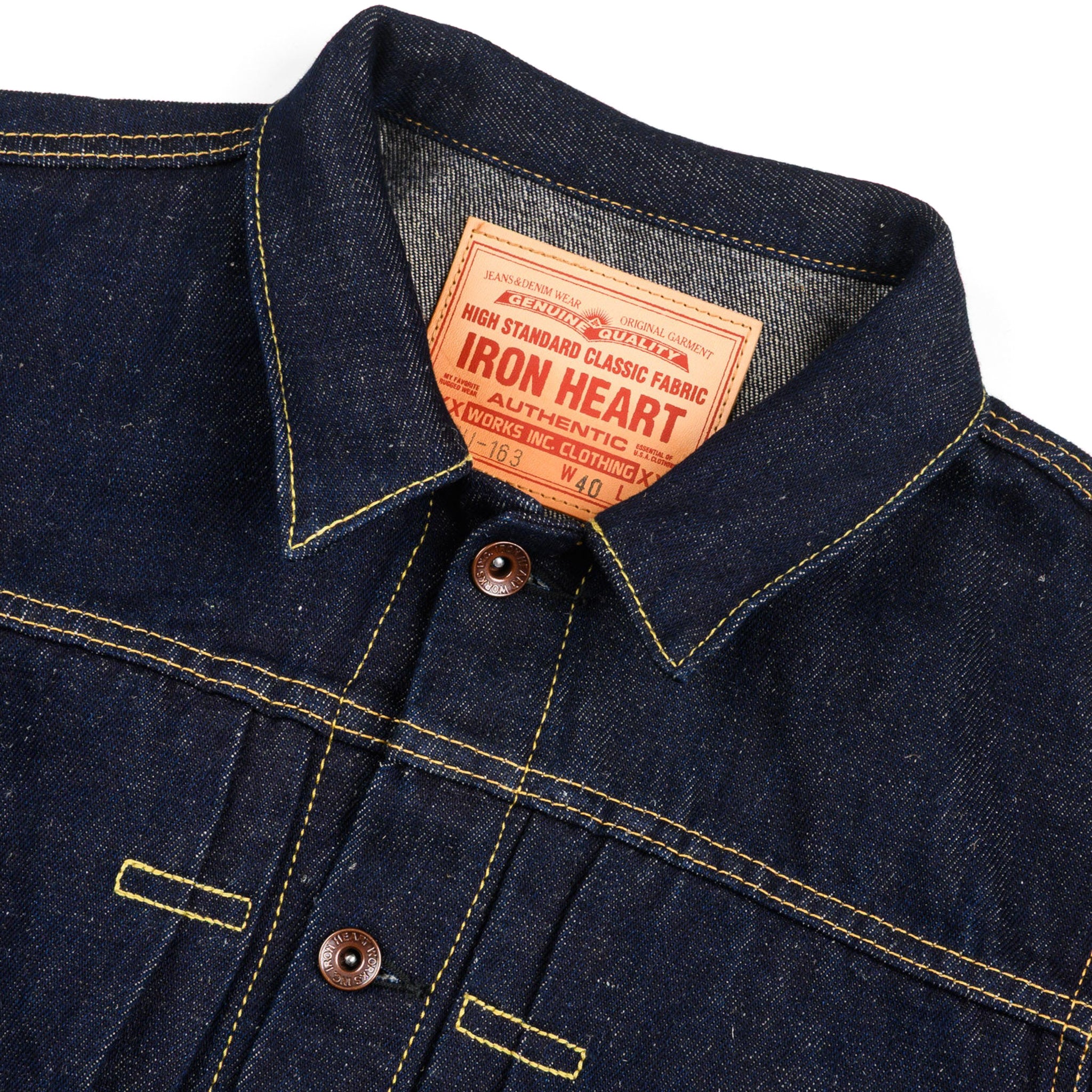 IHJ-163-IND 14oz Cotton/Linen Denim Type II Jacket - Indigo