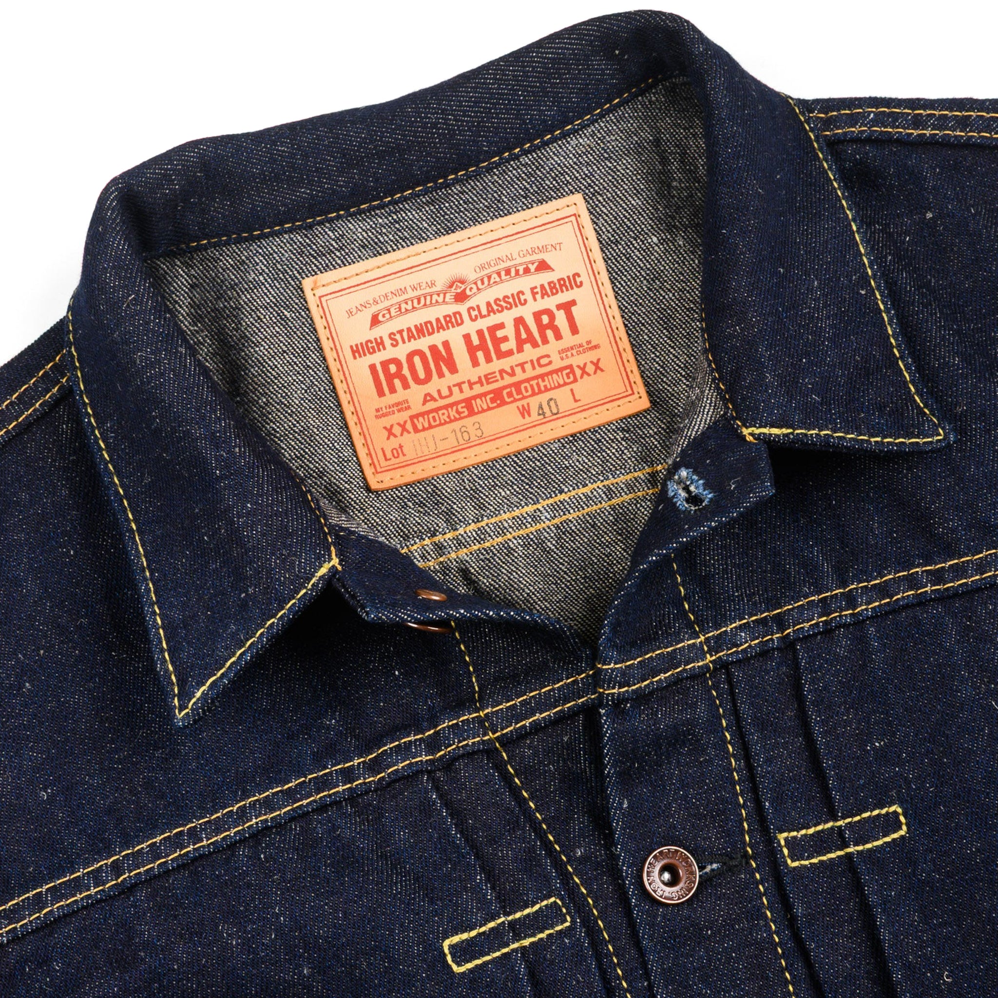 IHJ-163-IND 14oz Cotton/Linen Denim Type II Jacket - Indigo
