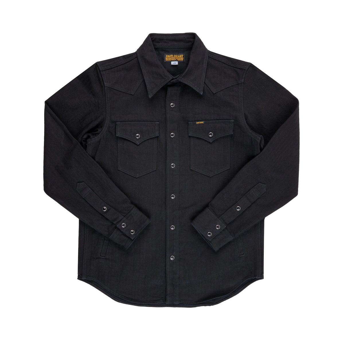 IHSH-410-BLK 14oz Herringbone CPO Western Shirt - Black