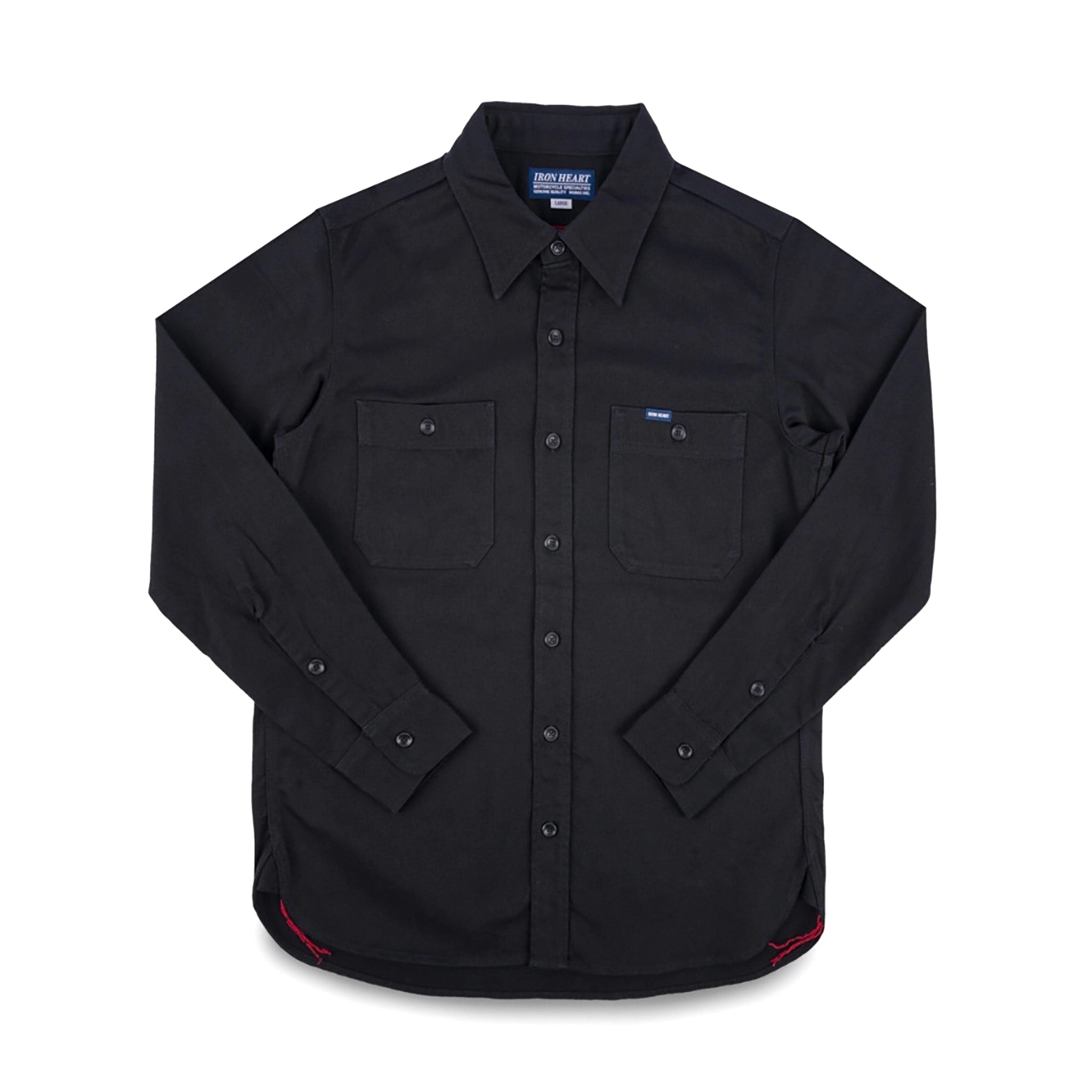 IHSH-414-BLK 9oz Cotton Linen Work Shirt - Black