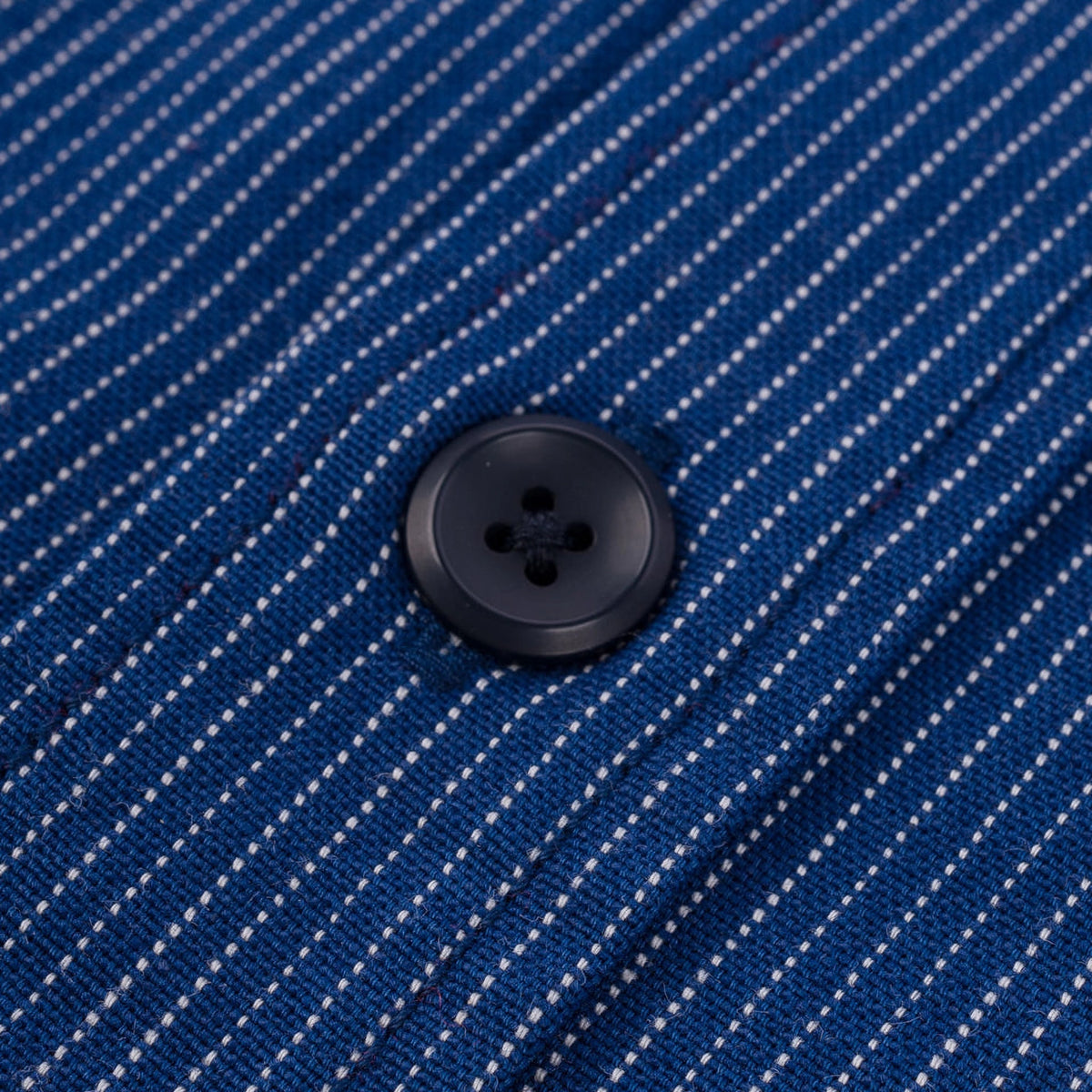 IHSH-420-PIN 5oz Selvedge Ox Cloth Short Sleeved Work Shirt - Pinstripe