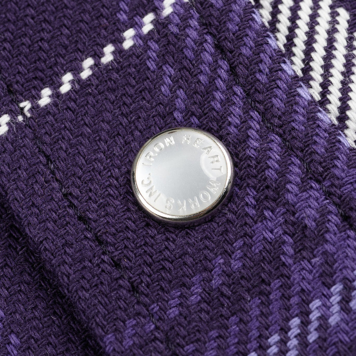 IHSH-439-PUR 9oz Selvedge Flannel Check Western Shirt - Purple
