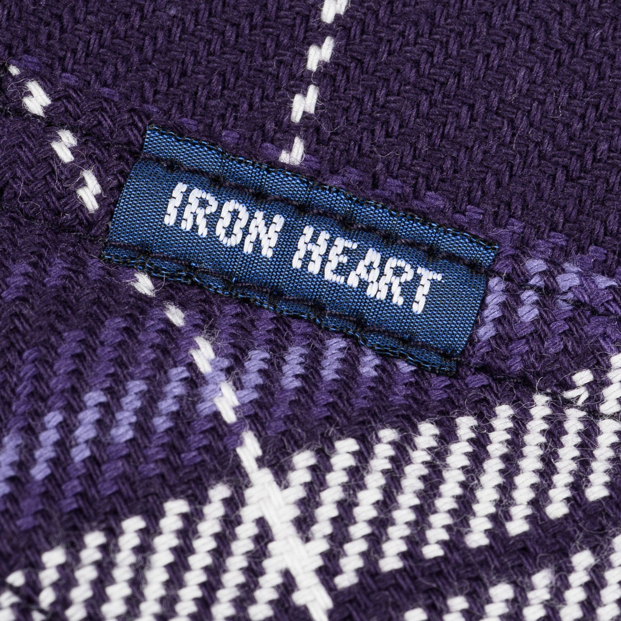 IHSH-439-PUR 9oz Selvedge Flannel Check Western Shirt - Purple
