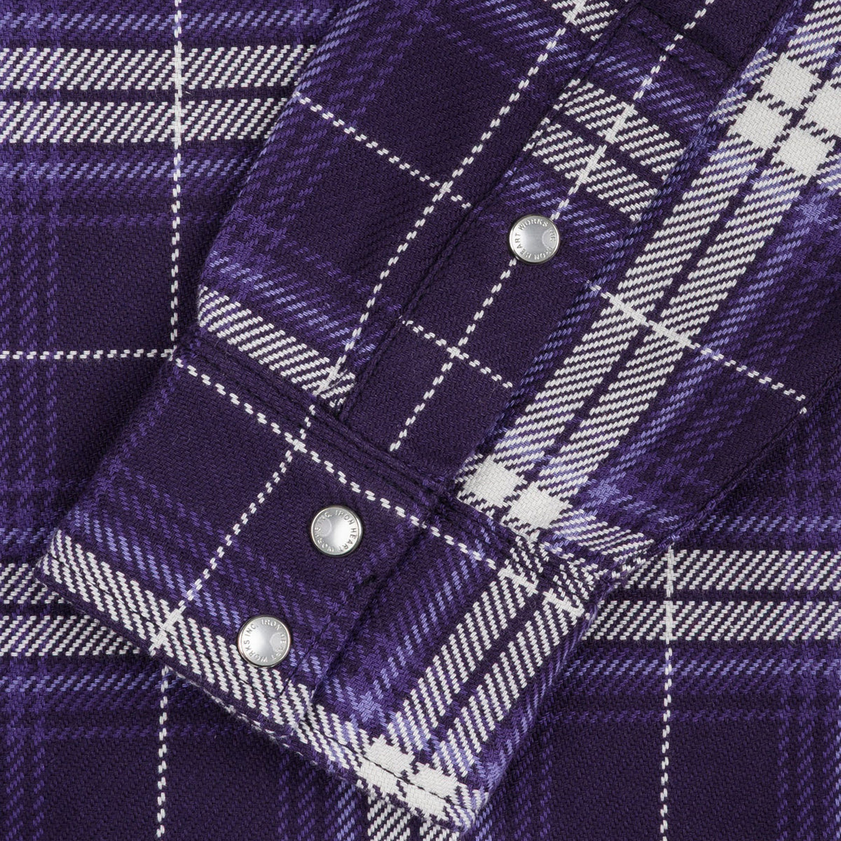 IHSH-439-PUR 9oz Selvedge Flannel Check Western Shirt - Purple