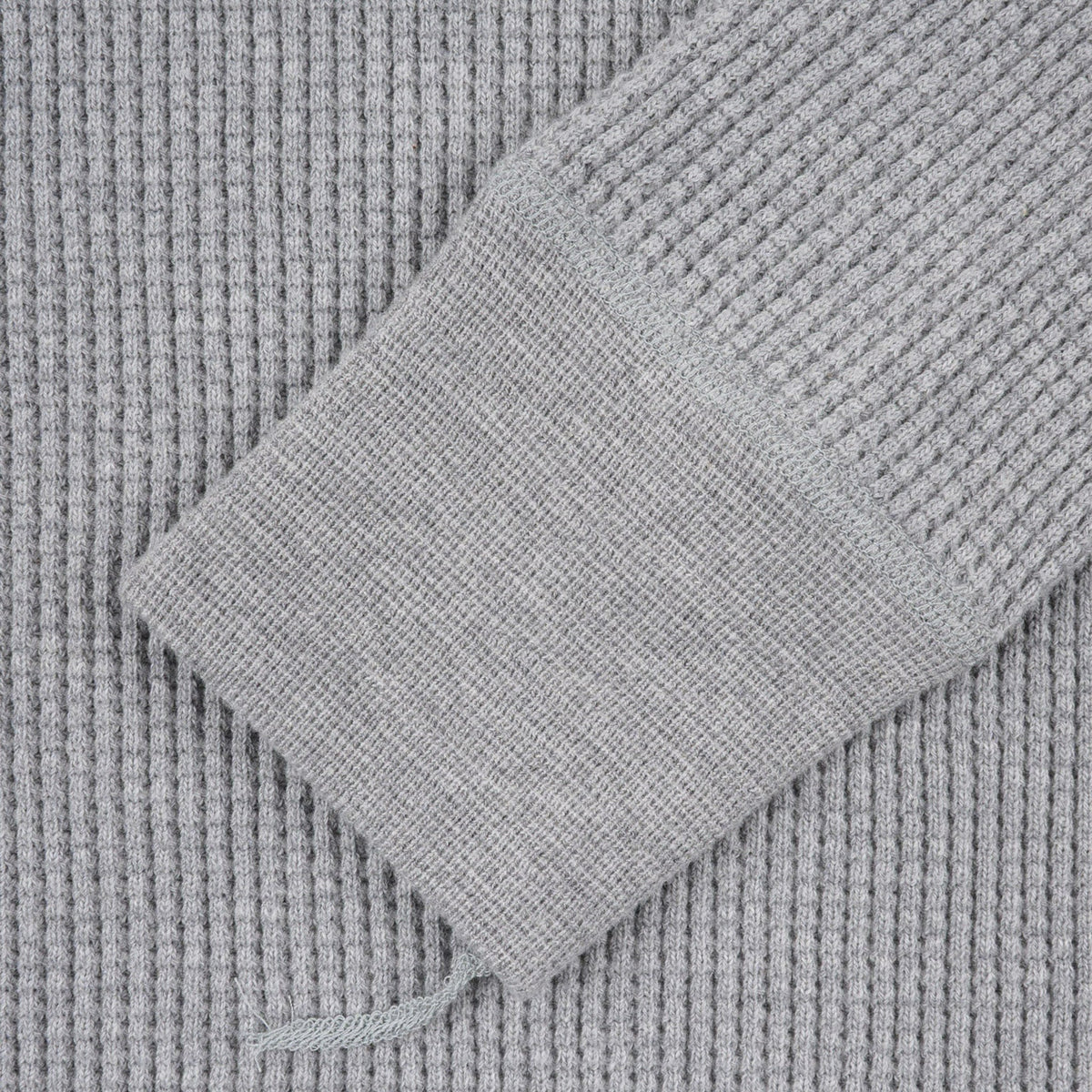 IHTL-1301-GRY Waffle Knit Long Sleeved Crew Neck Thermal Top - Grey