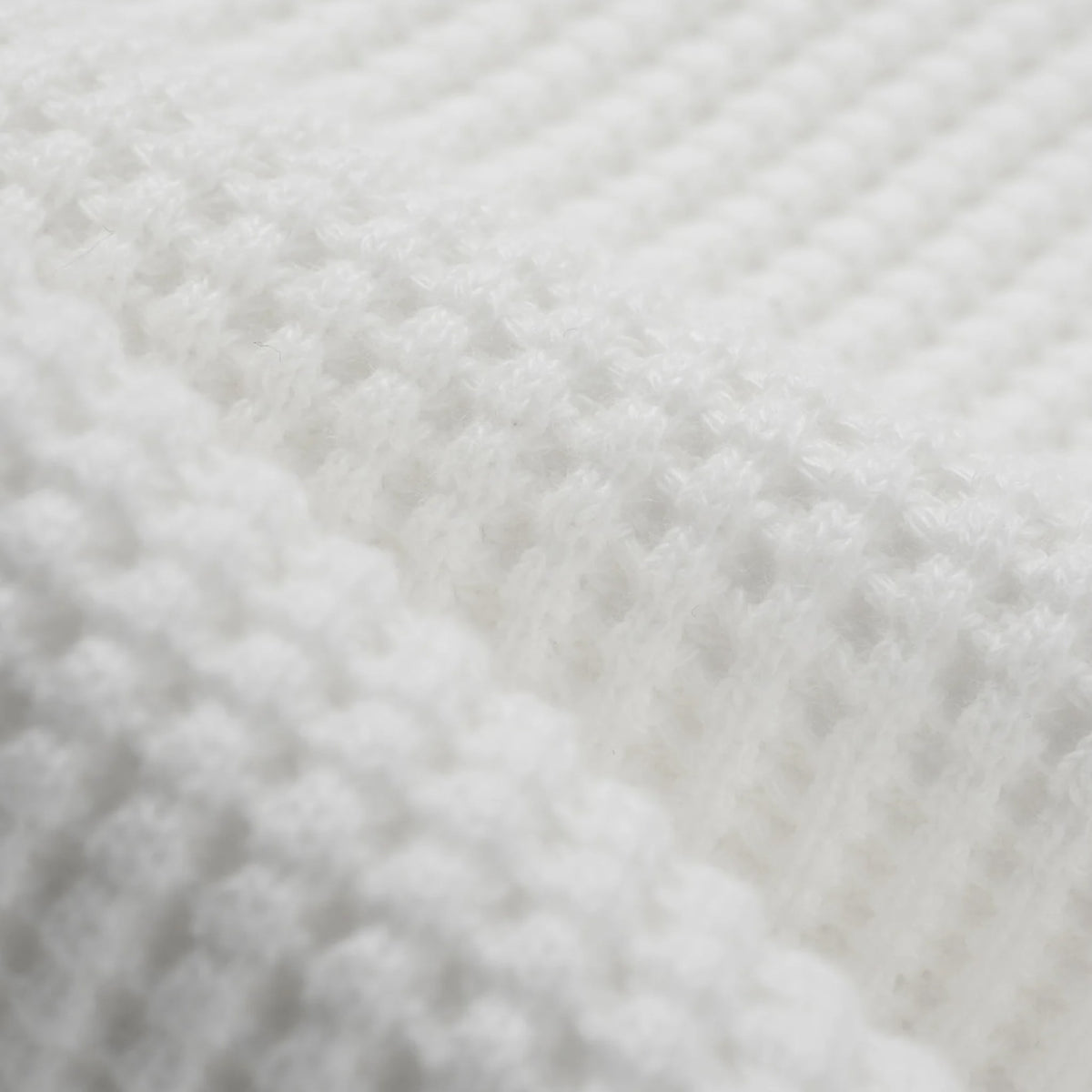 IHTL-1301-WHT Waffle Knit Long Sleeved Crew Neck Thermal Top - White