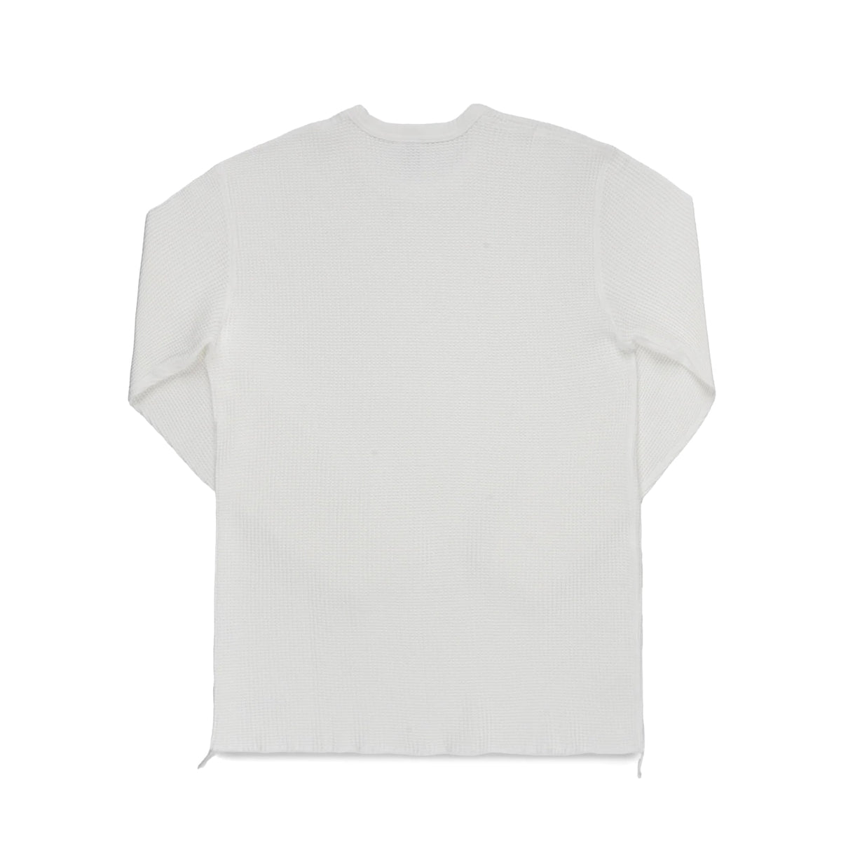 IHTL-1301-WHT Waffle Knit Long Sleeved Crew Neck Thermal Top - White