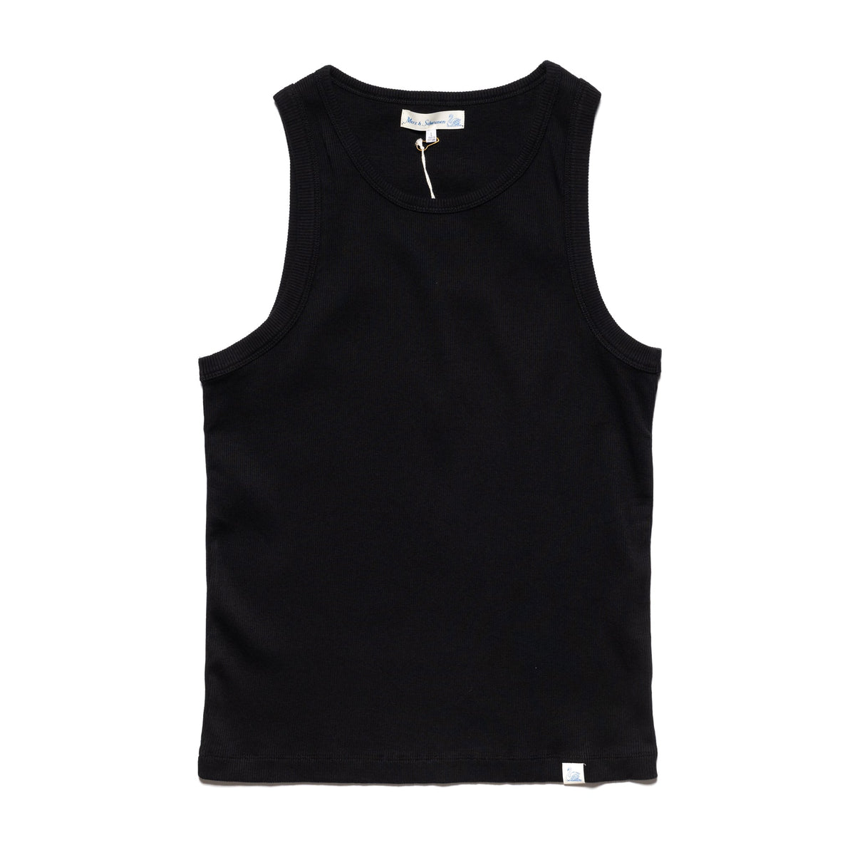 RIBTANK01.99 Iconic Ribbed Cotton Tank Top  - Deep Black