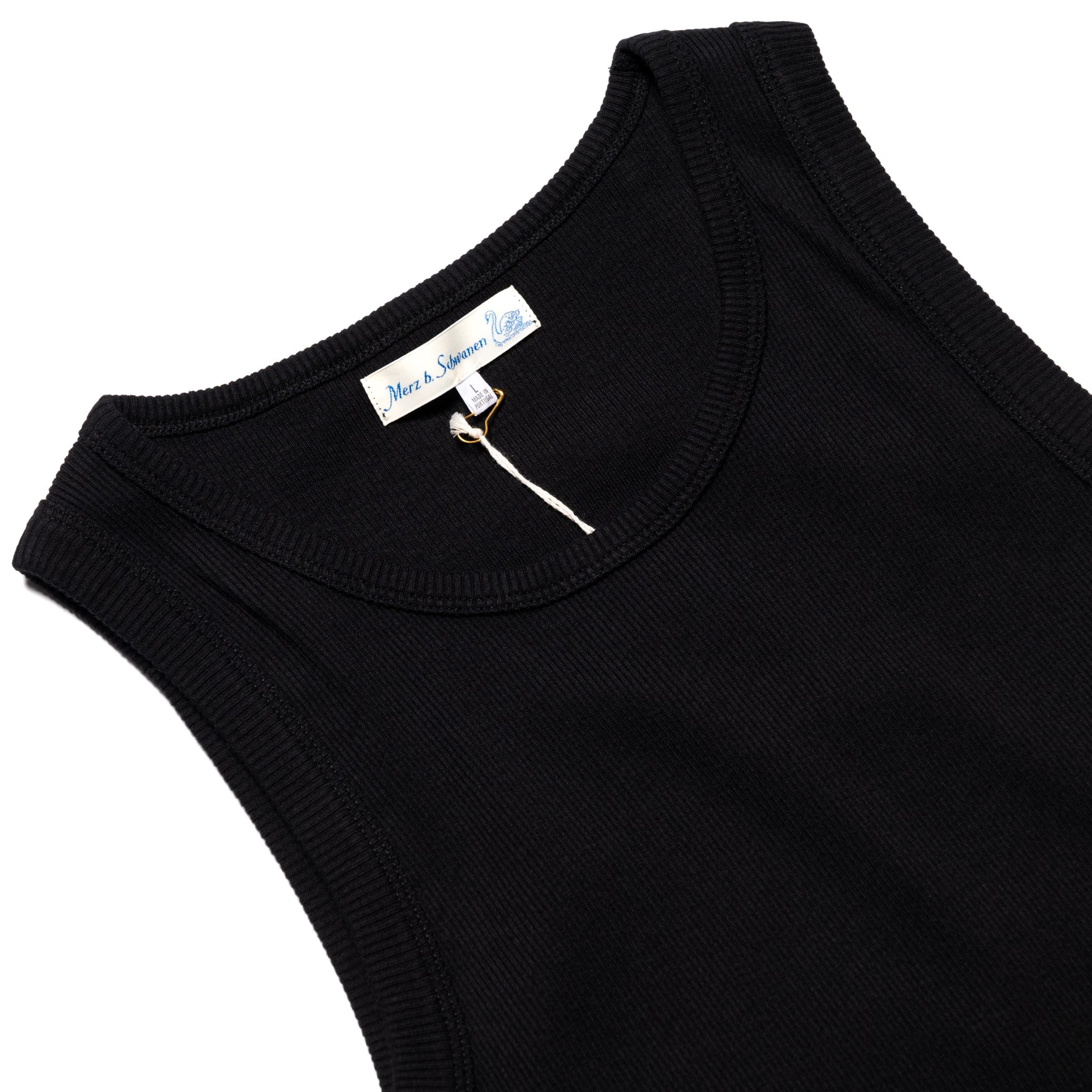 RIBTANK01.99 Iconic Ribbed Cotton Tank Top  - Deep Black