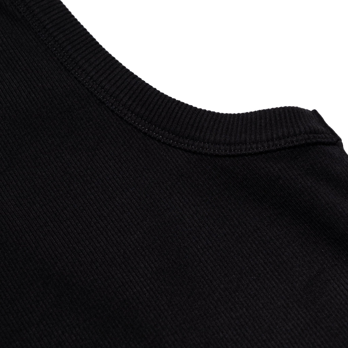 RIBTANK01.99 Iconic Ribbed Cotton Tank Top  - Deep Black