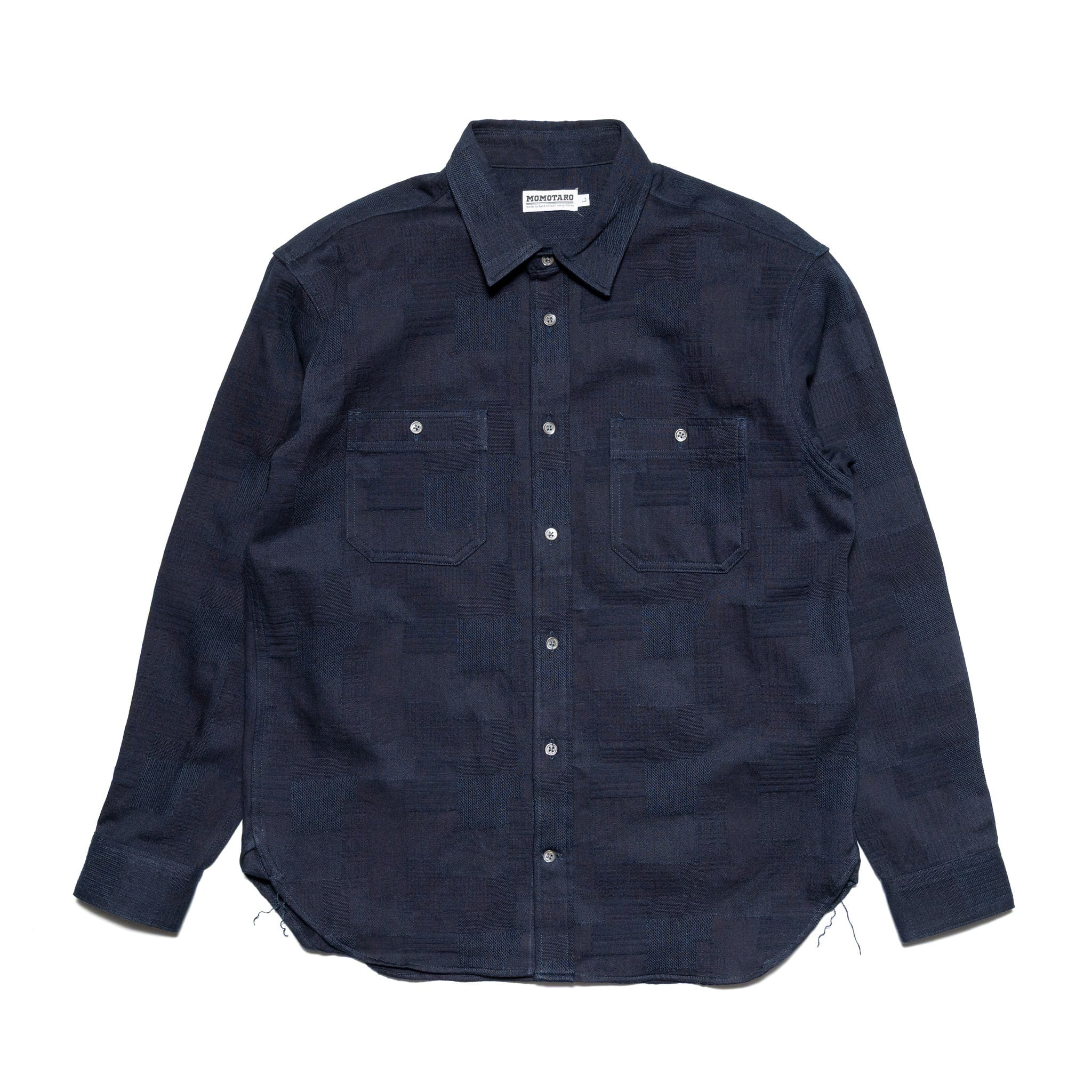 MXLS1026 Work Shirt Jacquard Indigo Patchwork