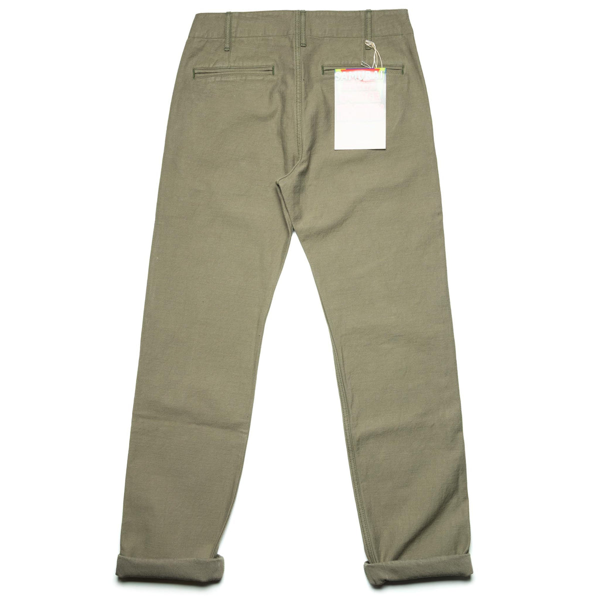 SJ42BP 15oz Heavy Back Satin Trousers - Olive