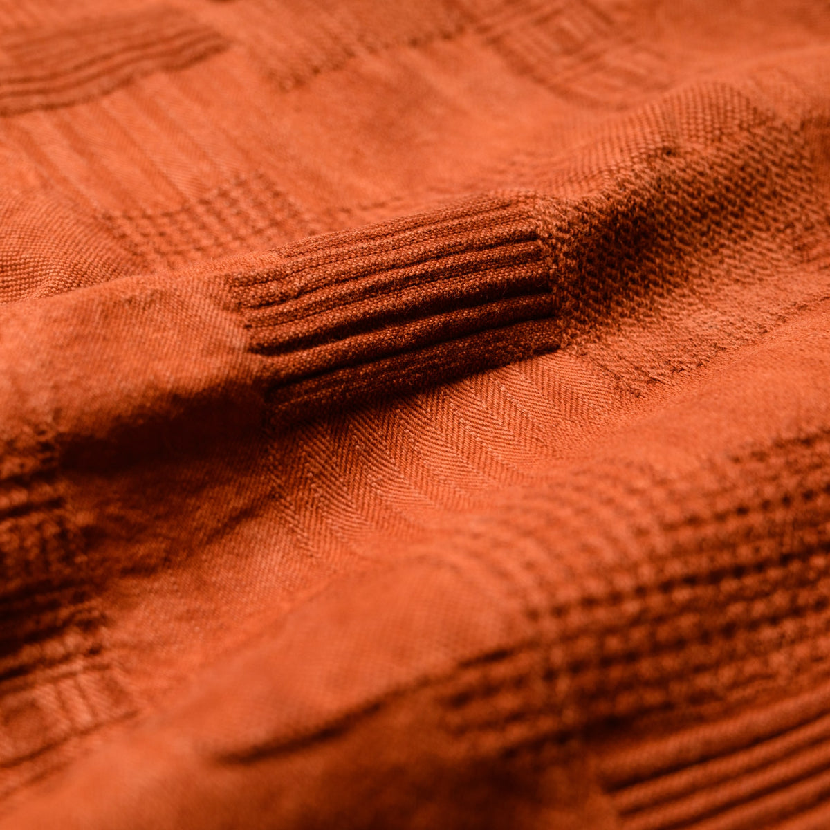 5717 "Amami Dorozome" Boro Jacquard Shirt - Brown