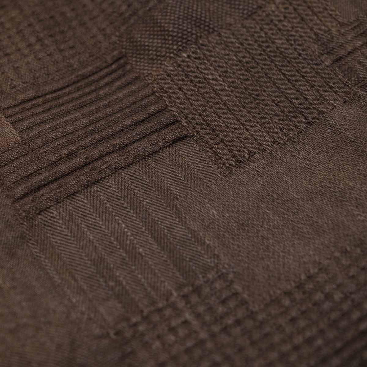 5717 "Amami Dorozome" Boro Jacquard Shirt - Dark Brown