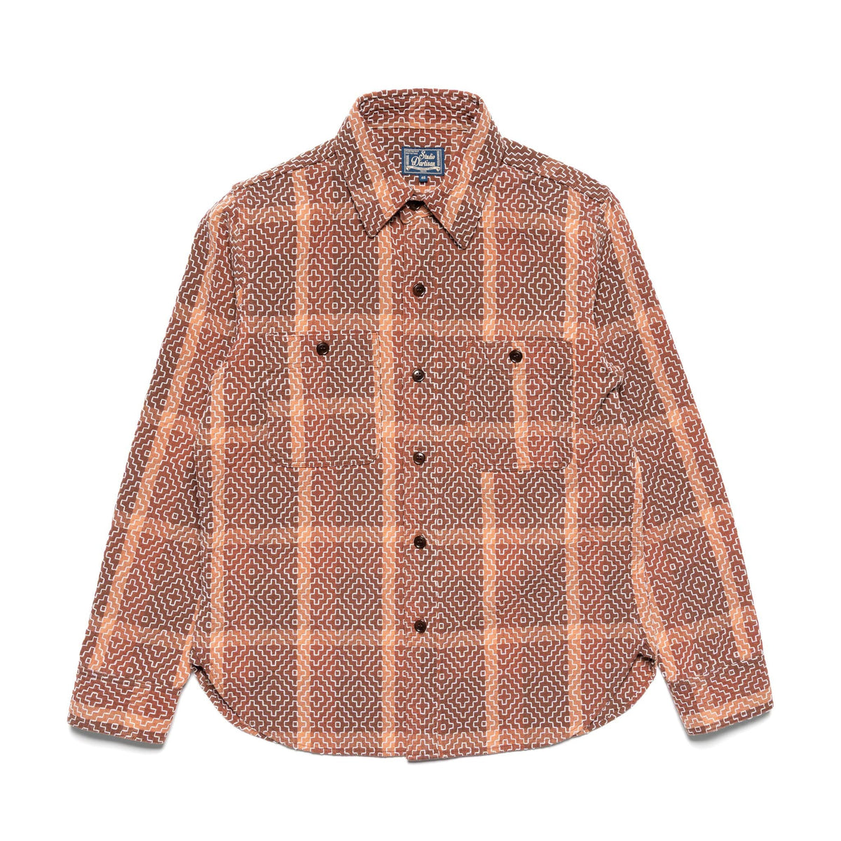5726 Kakishibu Noragi Sashiko Work Shirt - Khaki