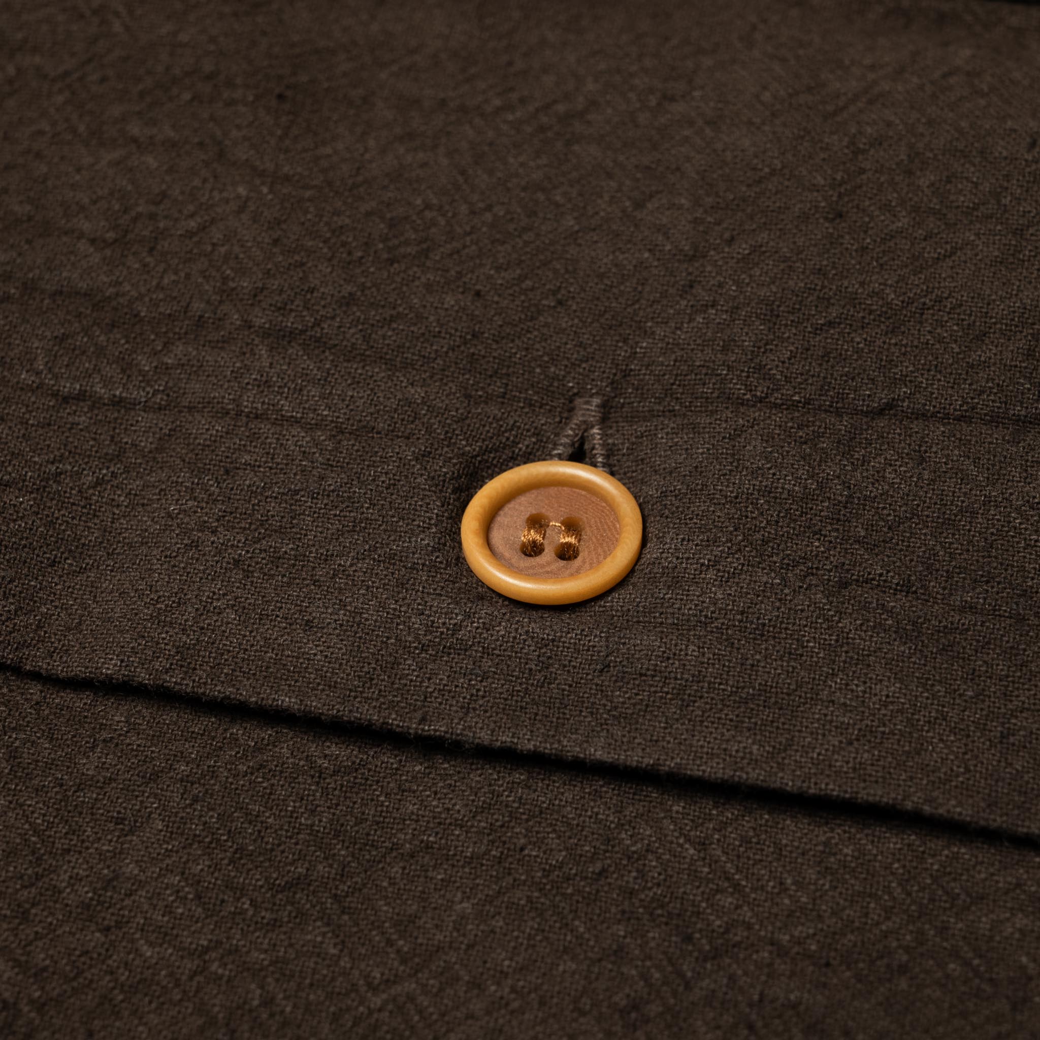 5739 Cotton/Linen Amami-Dorozome Mud-Dyed Shirt - Dark Brown