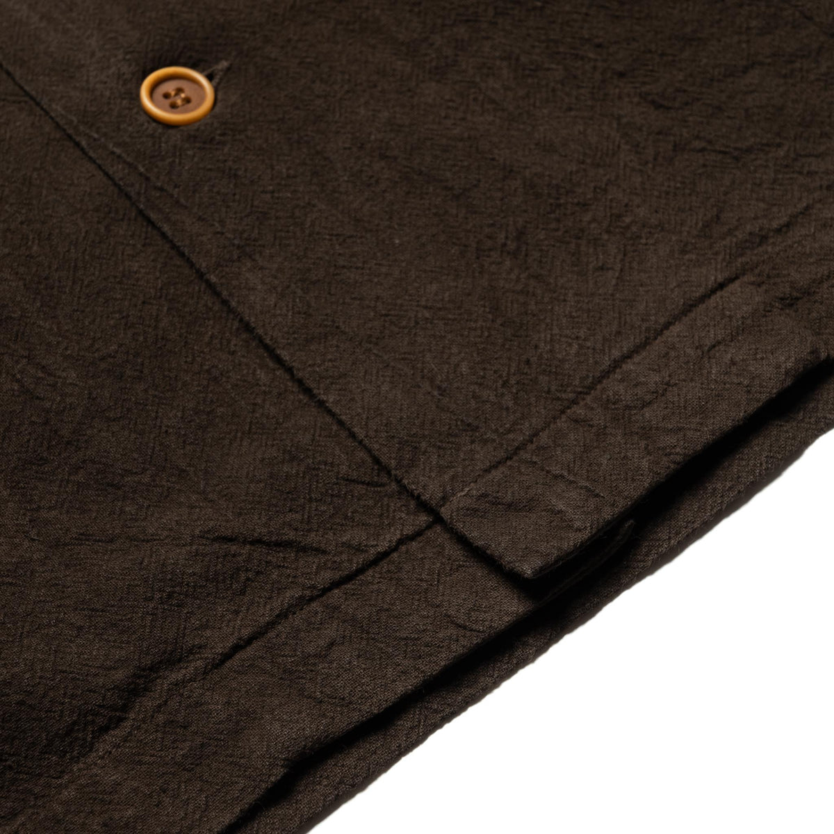 5739 Cotton/Linen Amami-Dorozome Mud-Dyed Shirt - Dark Brown
