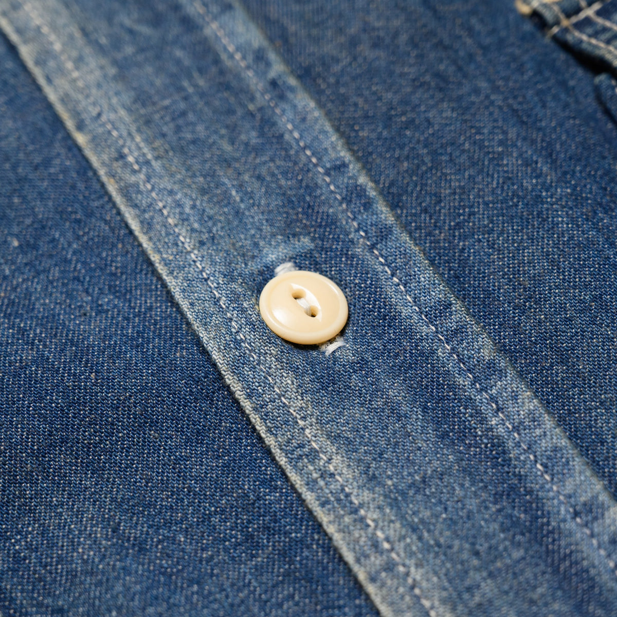 SC29474 Blue Denim Work Shirt Aged Model