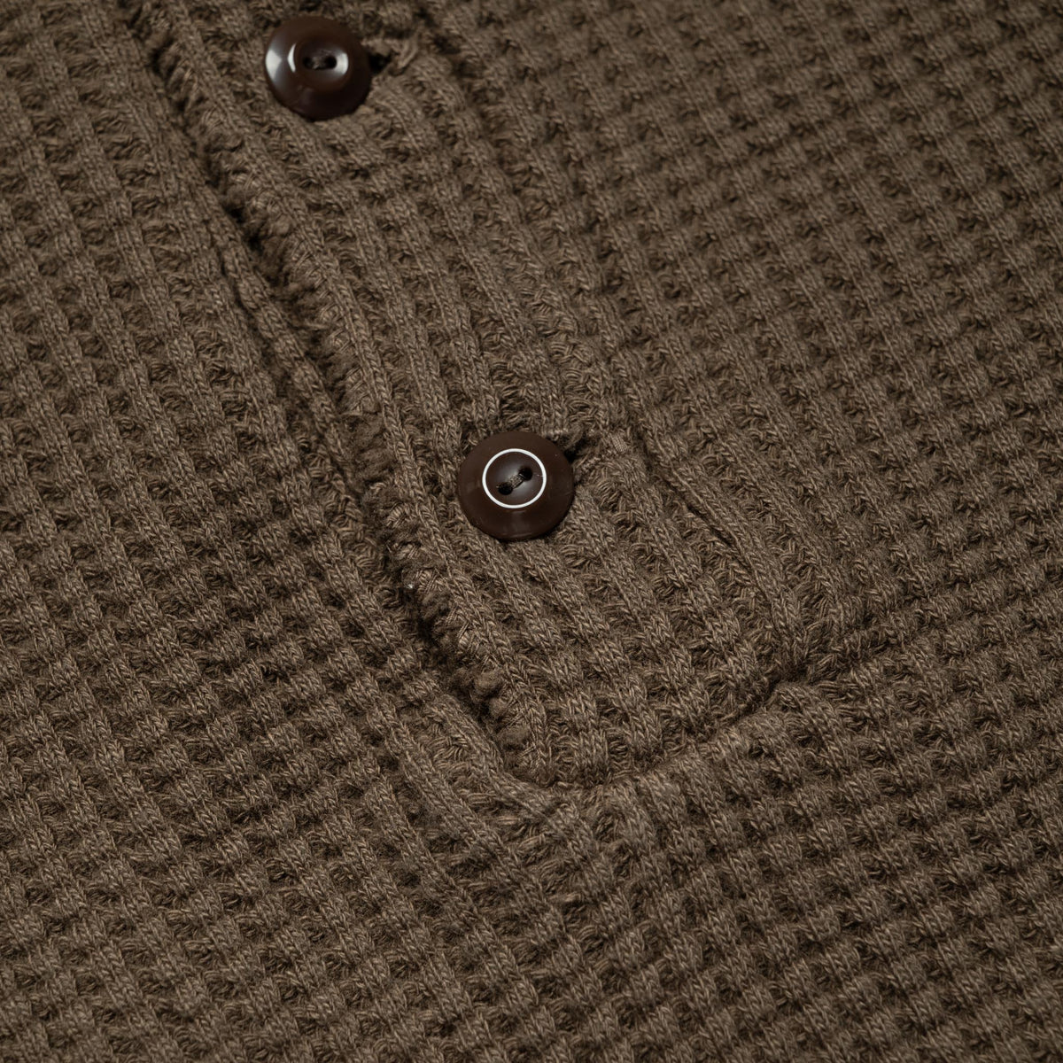 Big Waffle Henley - Brown