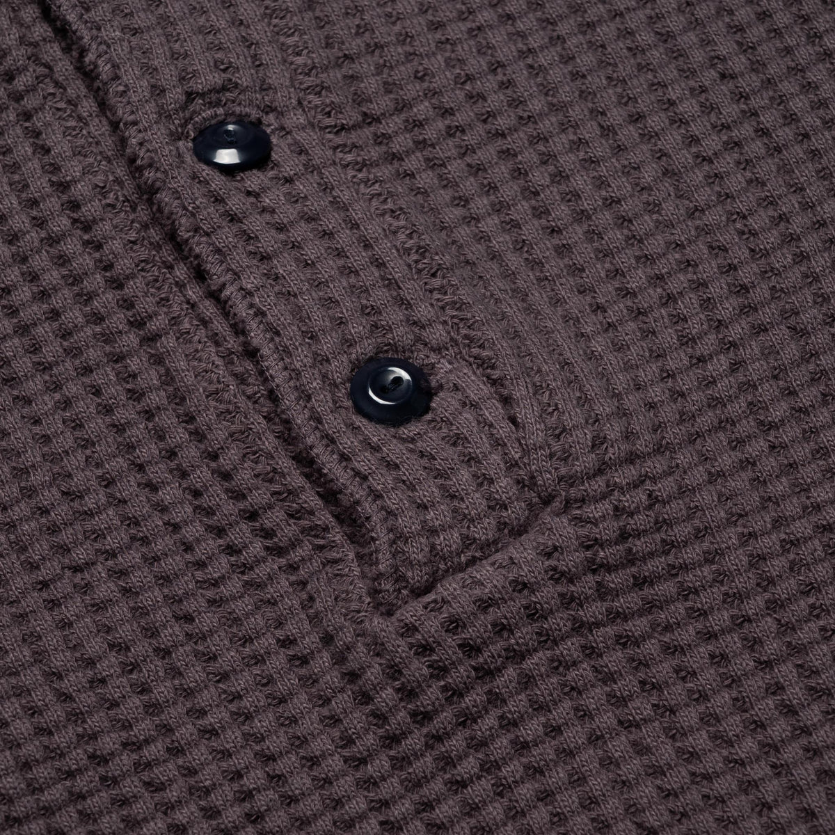 Big Waffle Henley - Purple Navy