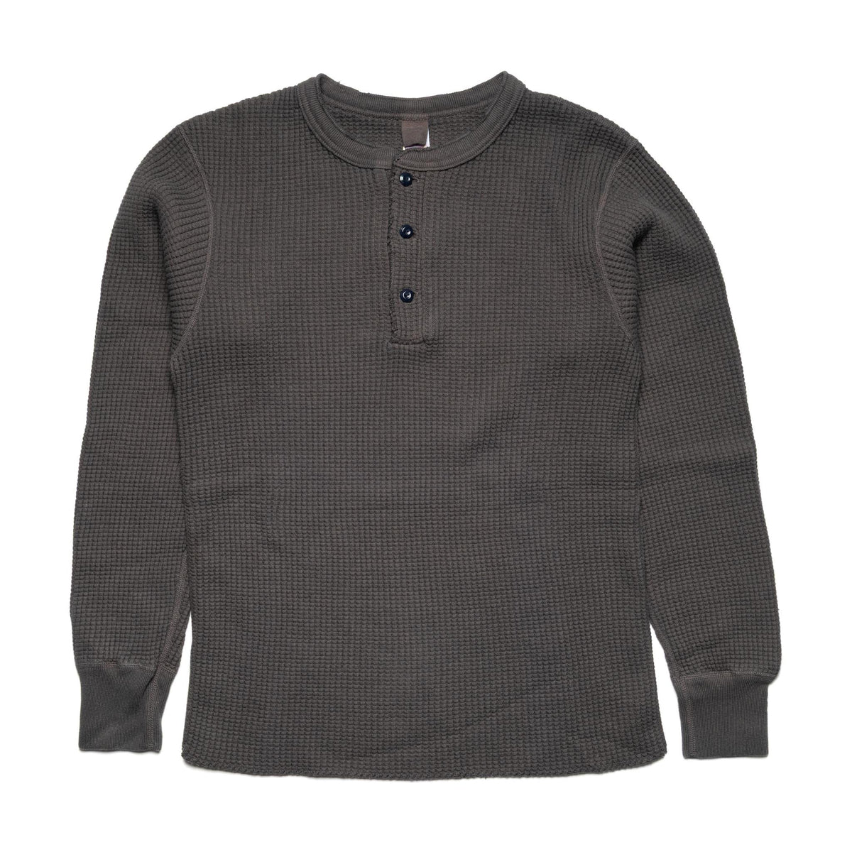 Big Waffle Henley - Steel Gray