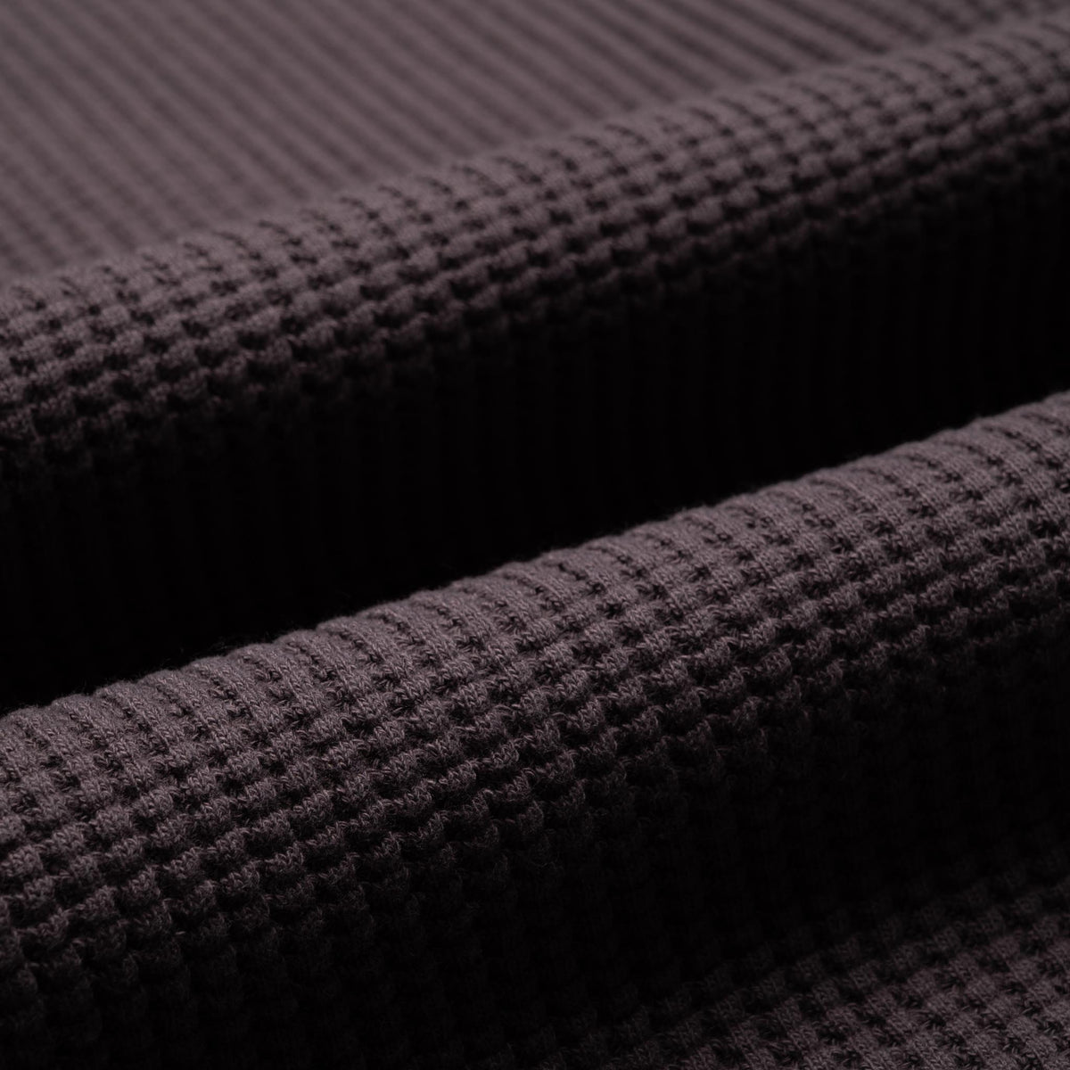 Big Waffle Henley - Purple Navy