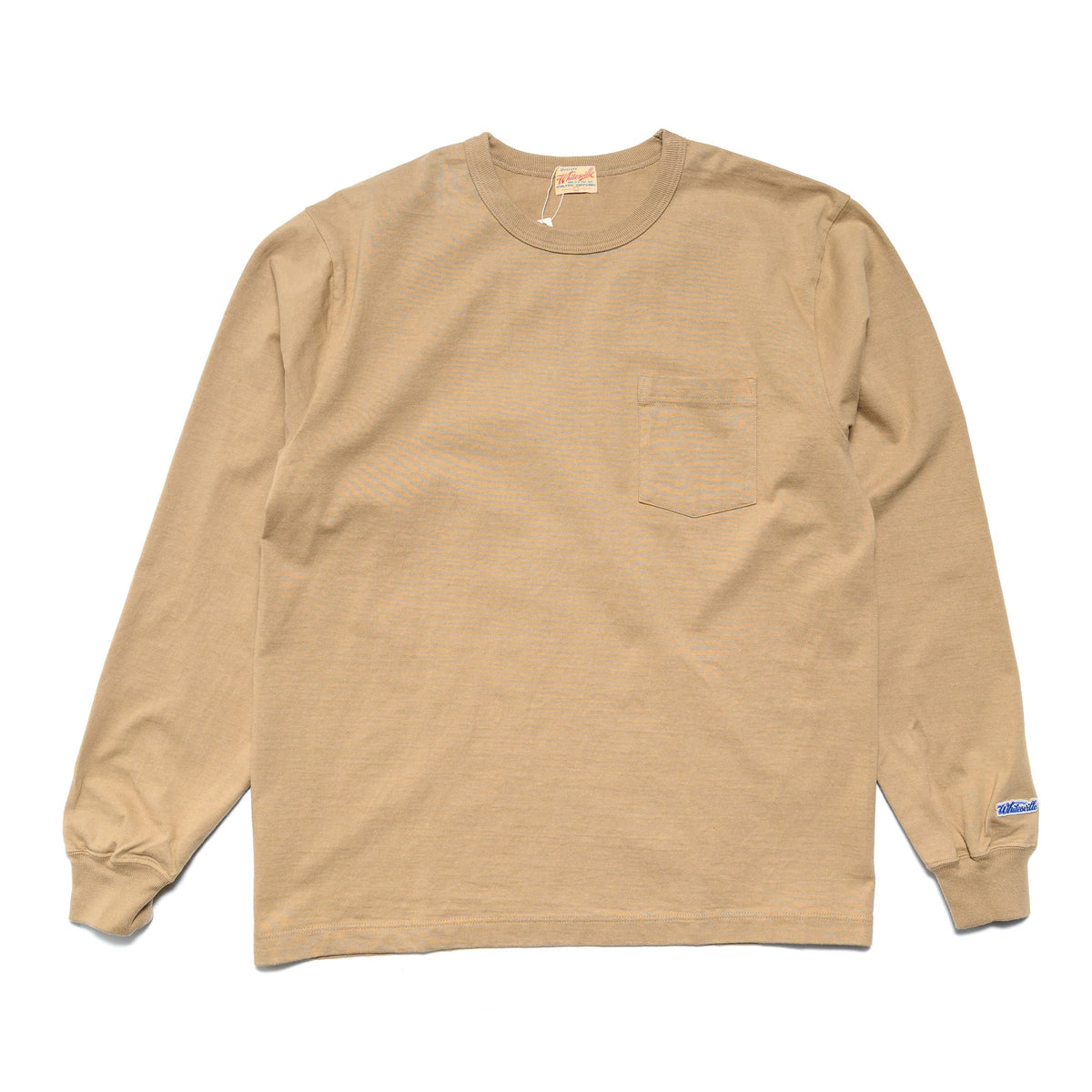 WV68849 Heavyweight Long Sleeve Pocket T-Shirt Beige