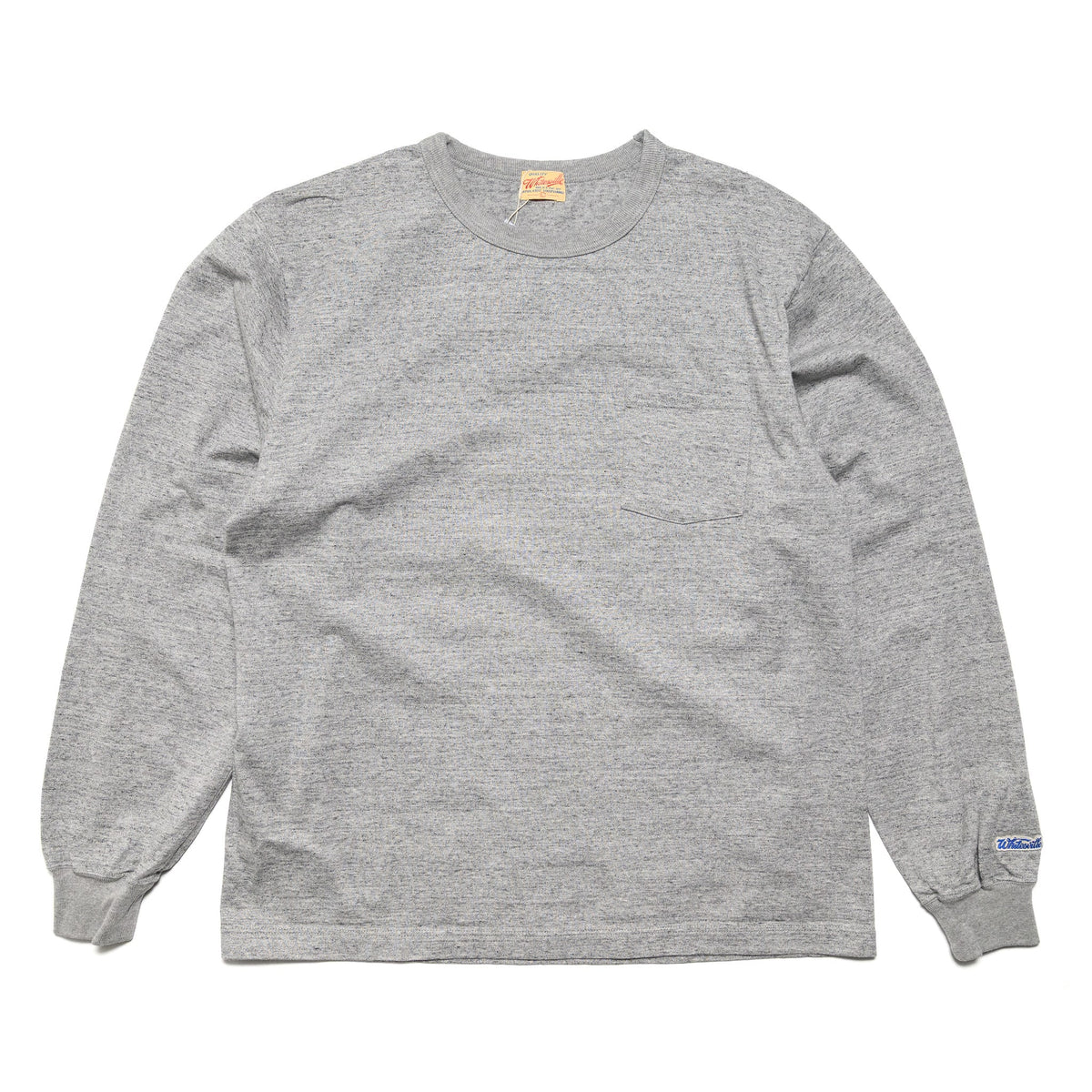 WV68849 Heavyweight Long Sleeve Pocket T-Shirt Heather Grey
