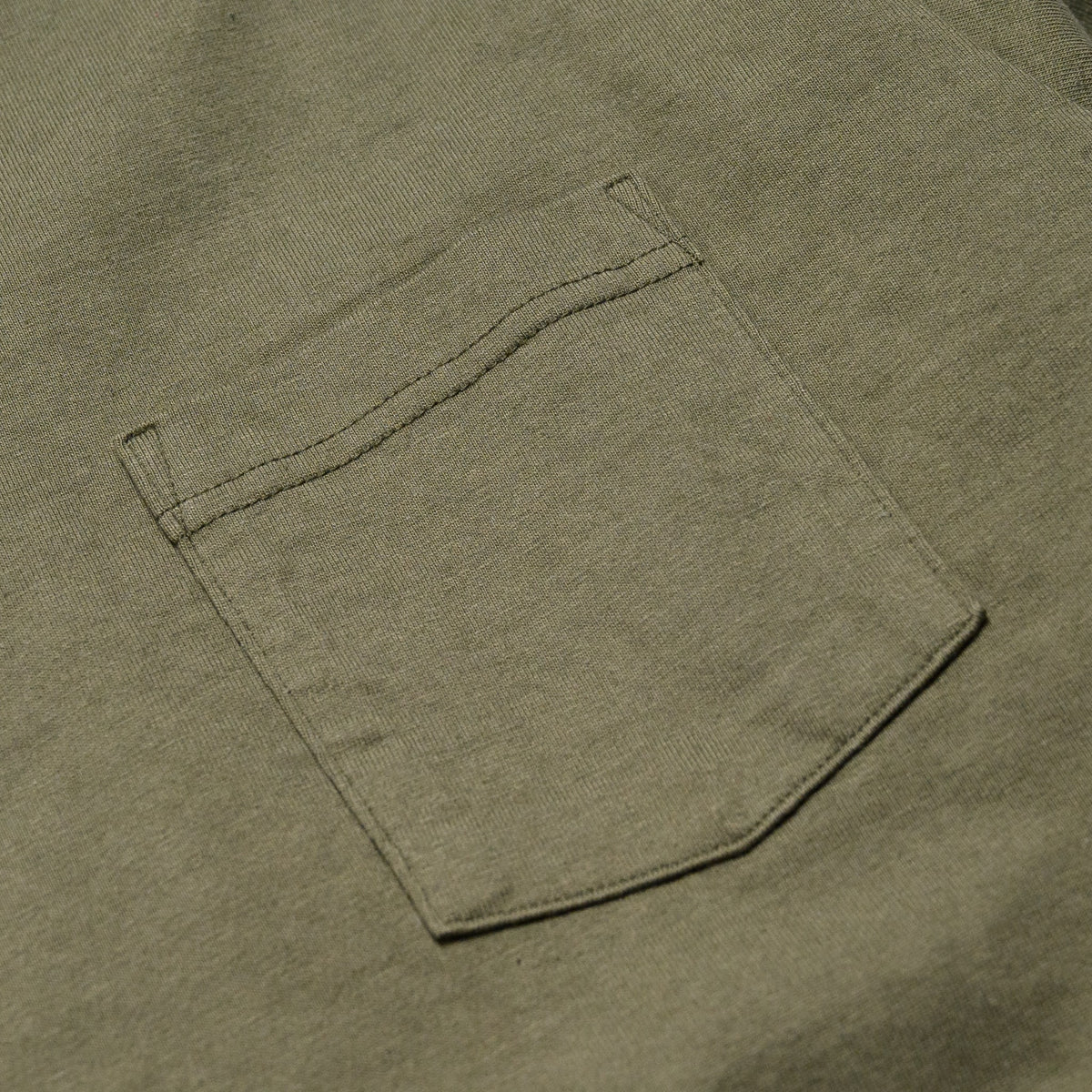 WV68849 Heavyweight Long Sleeve Pocket T-Shirt Olive